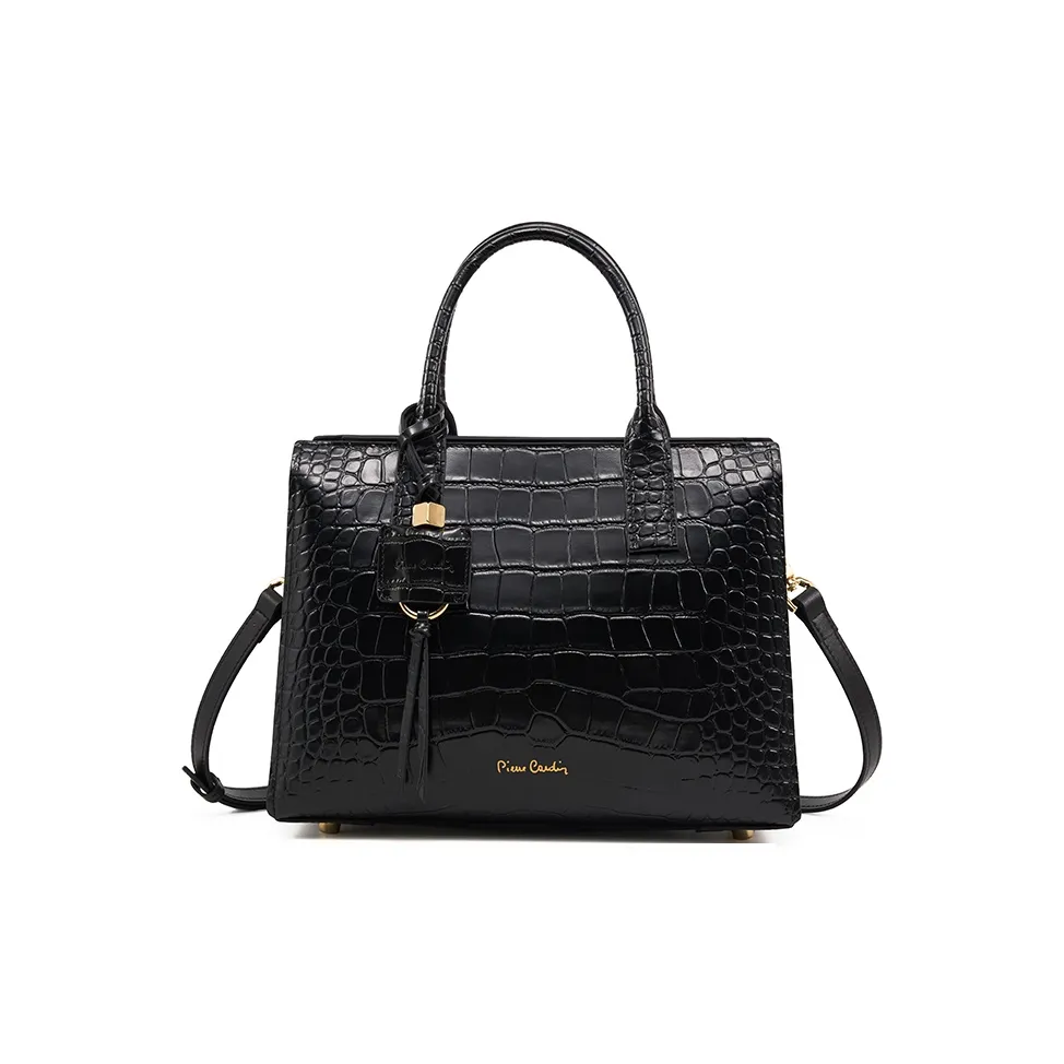 PIERRE CARDIN Сумка из крупнозернистой текстуры коровьей кожи сумка через плечо сумка на плечо стандартная женская черная бургунди