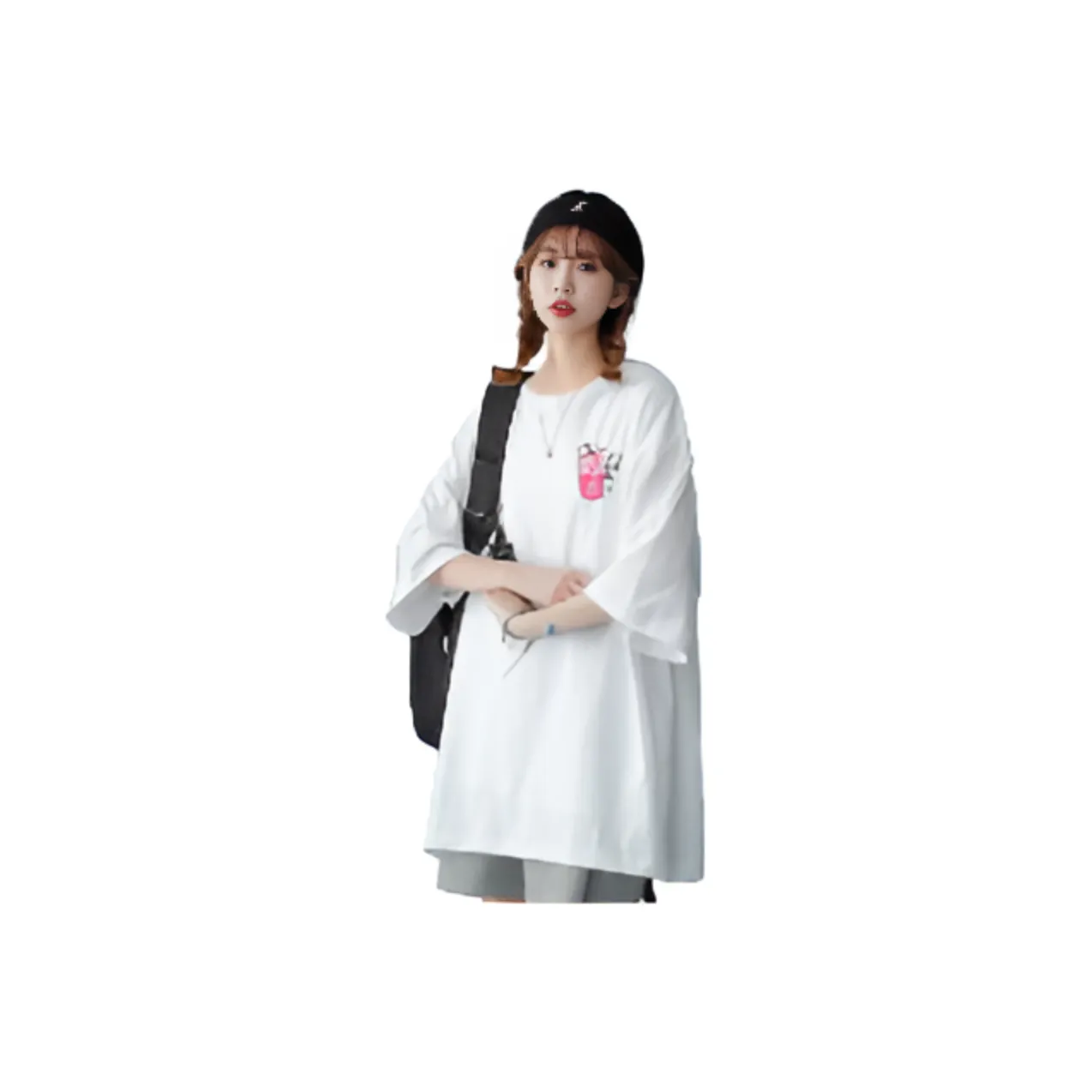 Genius Pooh Лето 100% хлопок Полу-рукав Американский Модный Бренд Свободный крой Рубашка Женская