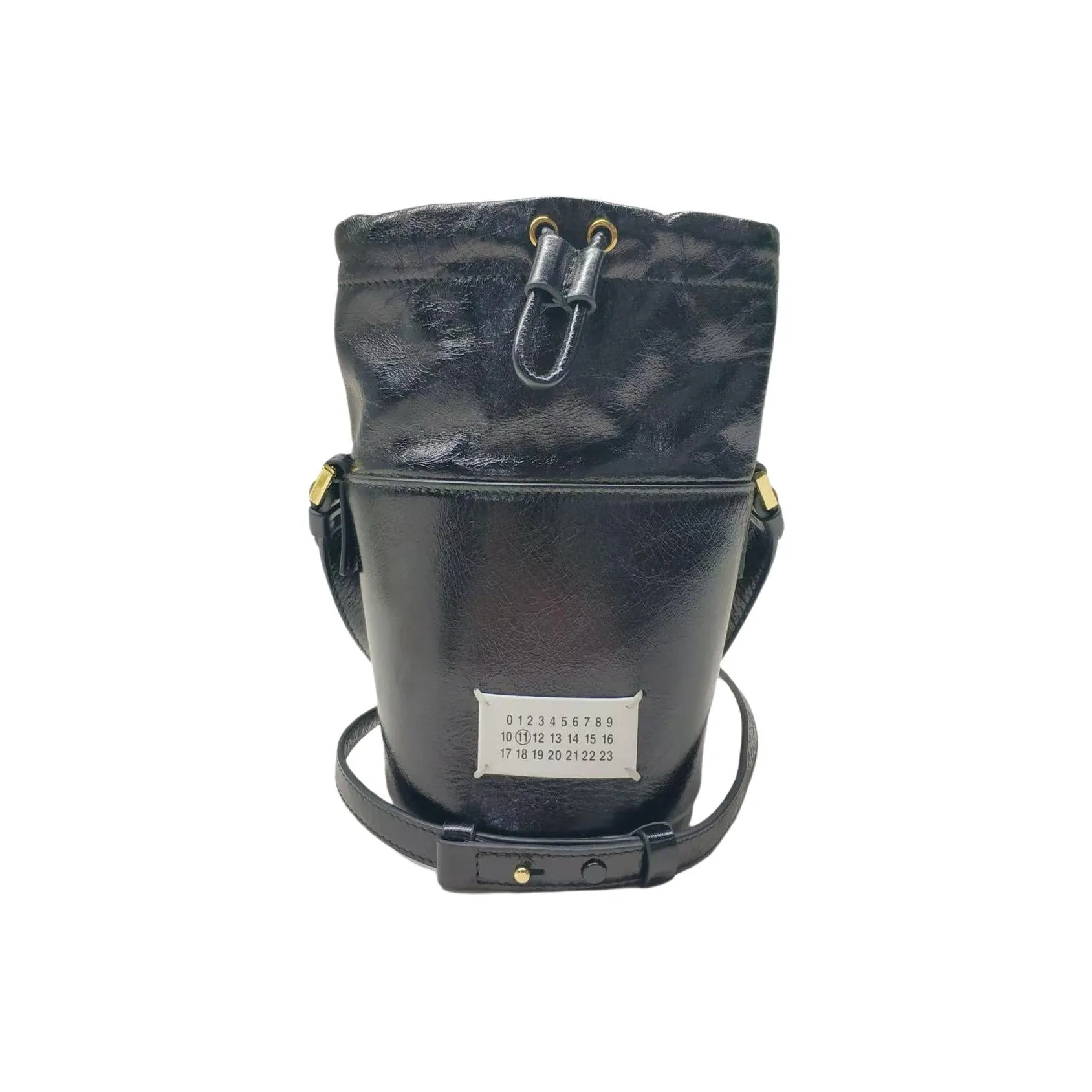 Maison Margiela Логотип Сумка-ведро с заплаткой сумка через плечо обычная женская черная