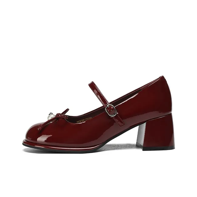 FIVE PLUS Туфли Мэри Джейн с грубым каблуком 5,5 см женские