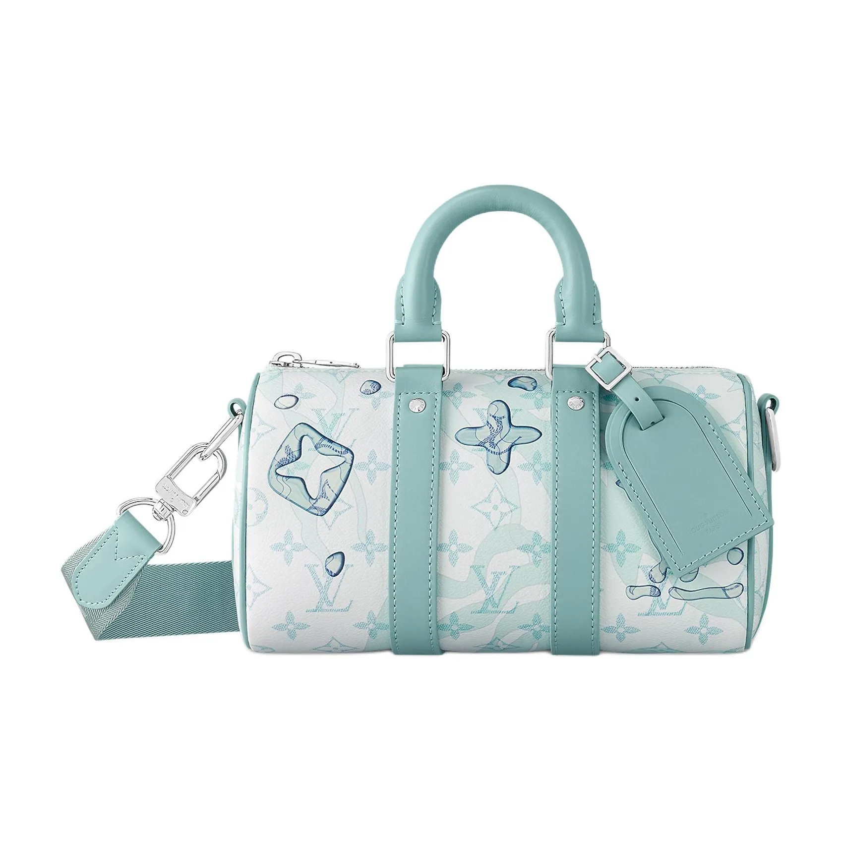 LOUIS VUITTON Keepall Bandouliere 25 Crystal Blue