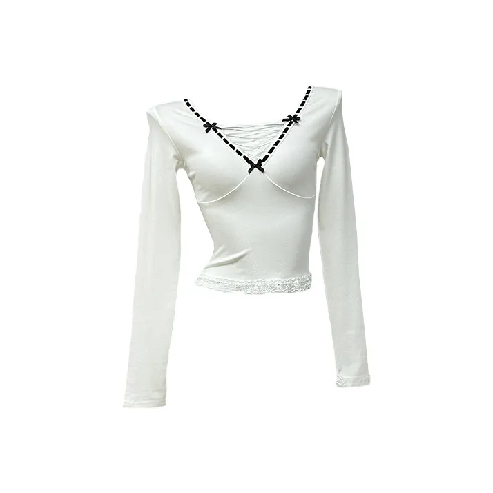 MOONCORE Длинный рукав Т-рубашка Женская