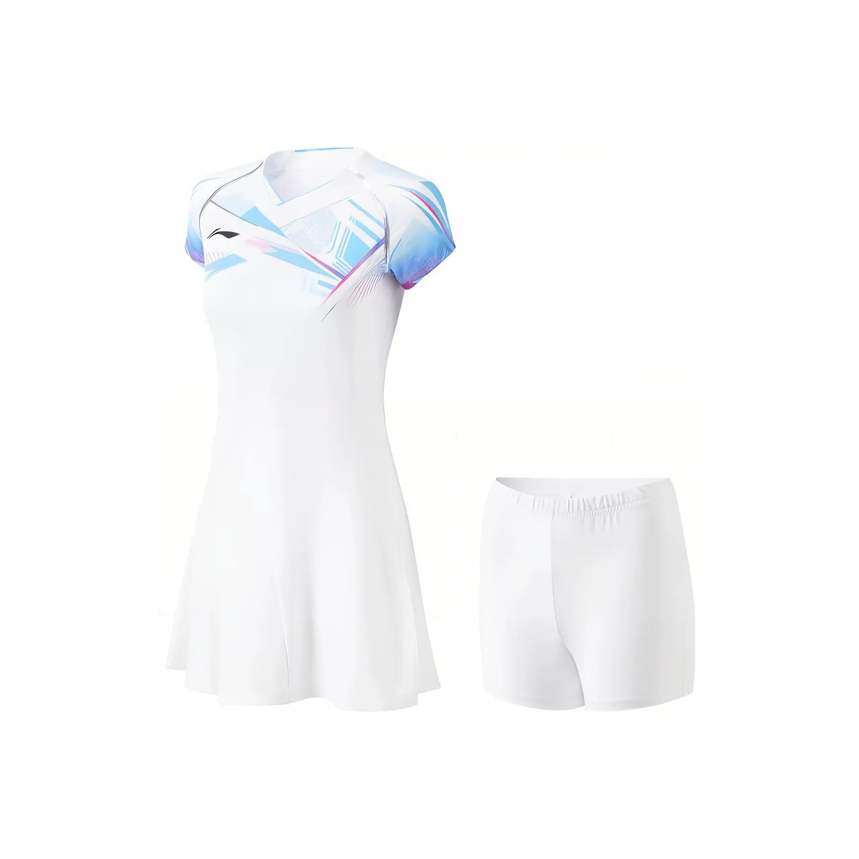 LINING Badminton Series Стандартный белый Женские Короткие Платья с рукавами