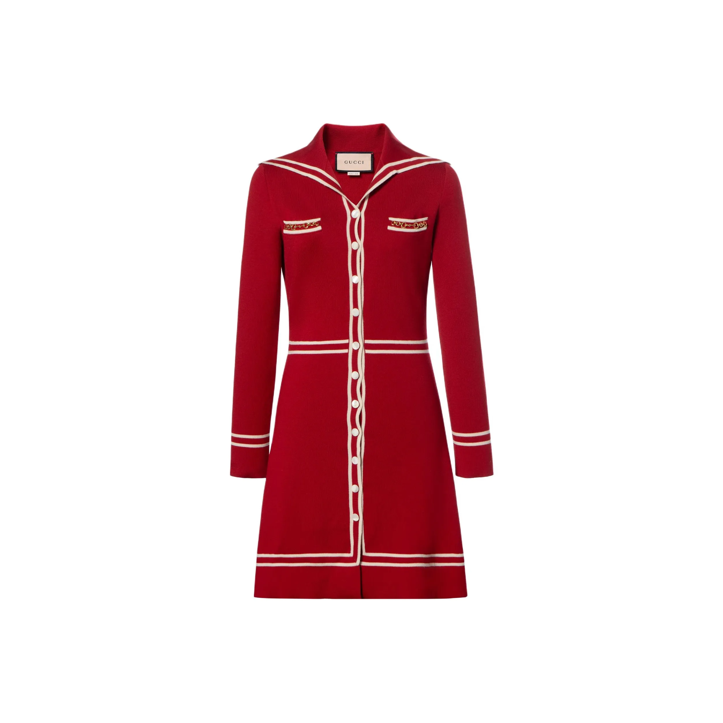 GUCCI Long Sleeved Dresses Women's Red