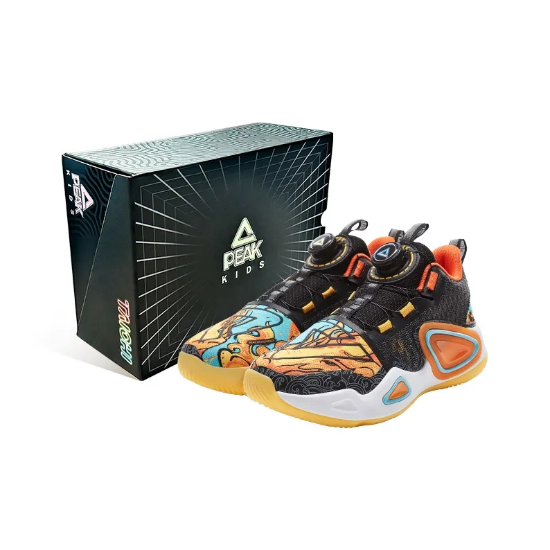 PEAK State Extreme Triangle 2,0 Детские баскетбольные кроссовки Низкий верх Черный Оранжевый Школьный возраст