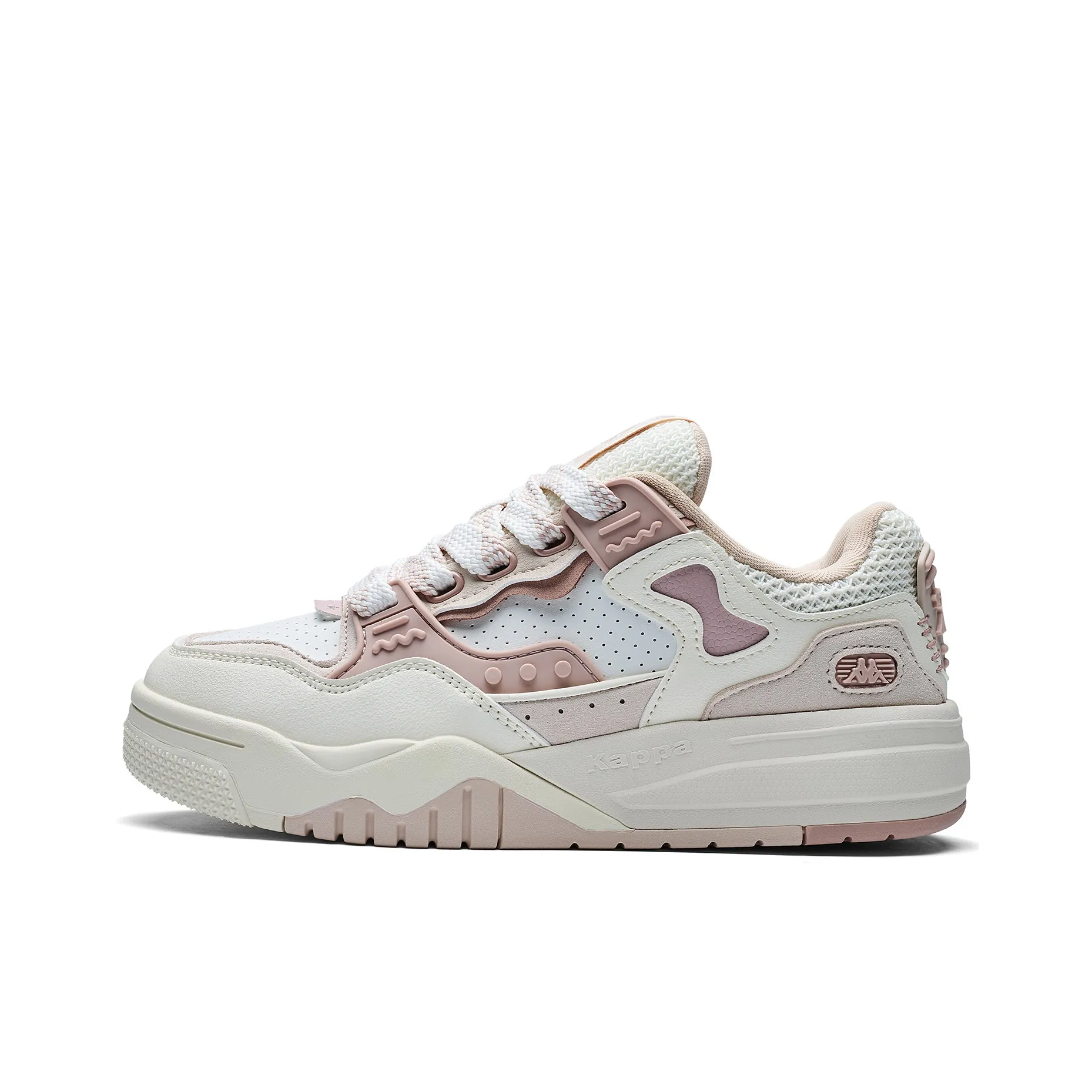 KAPPA Спина к Спине Устойчивые к Износу Низкие Кроссовки для Скейтбординга Женские Белые Розовые