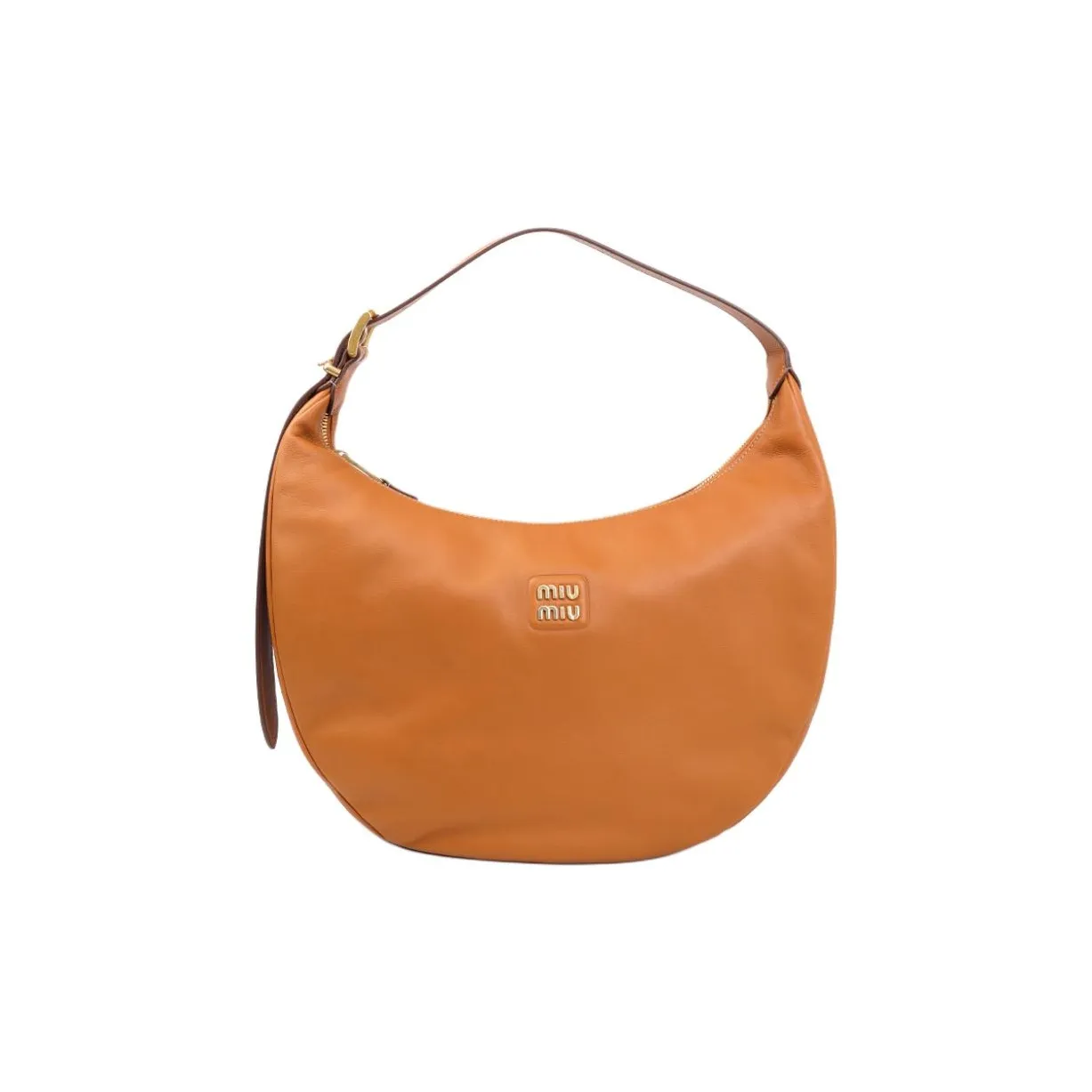 MIU MIU Calfskin Handbag, Shoulder Bag Women's Camel Brown