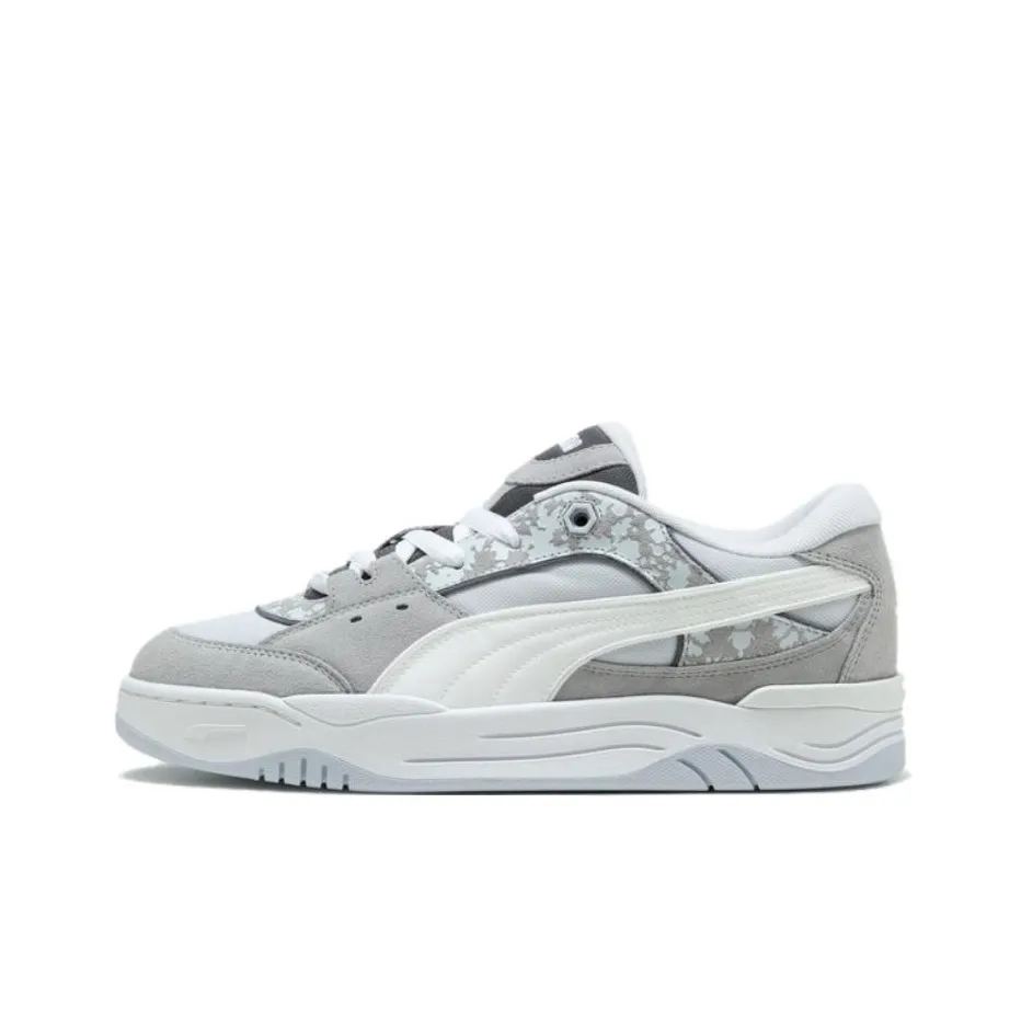 PUMA 180 Устойчивые к истиранию низкие кроссовки для скейтбординга унисекс серо-белые