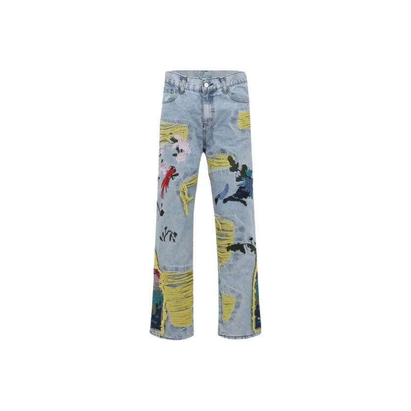 SAGP Hip Hop Холодно-голубой Унисекс Джинсы