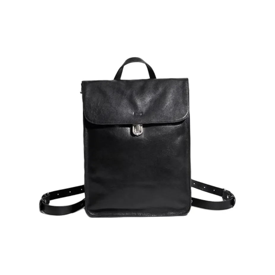 SHIZIYOUA Растительное дубление Коровья кожа Рюкзак Большой Унисекс Черный