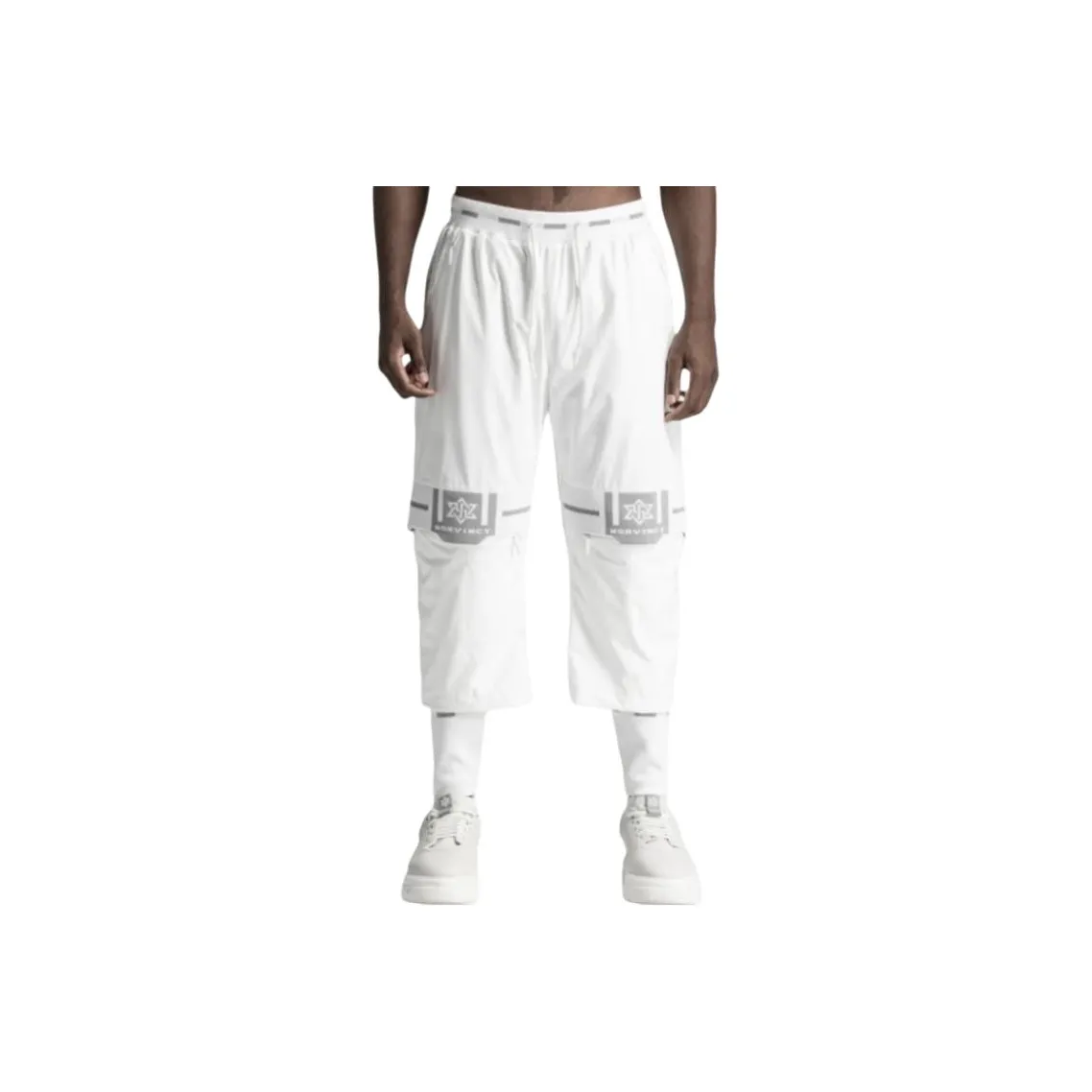 NORVINCY Deconstructed Style Letter Stars Sports Pants Unisex