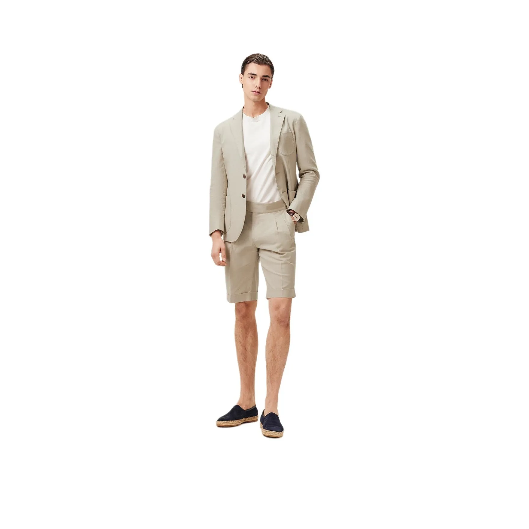 BY CREATIONS Casual Shorts Men's Linen