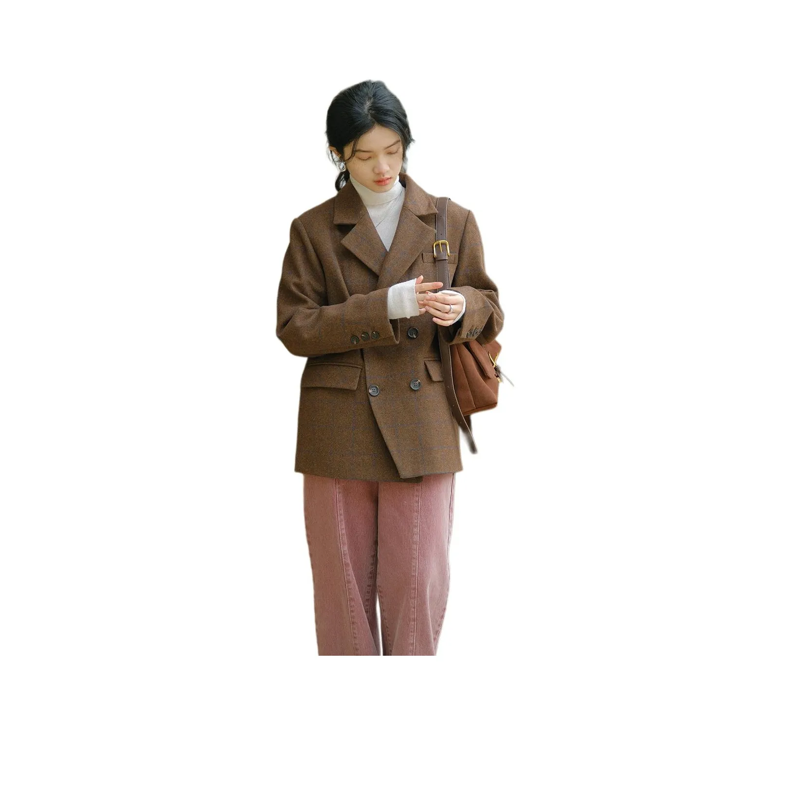 BLUEerror Бизнес-костюм женский винтажный коричневый