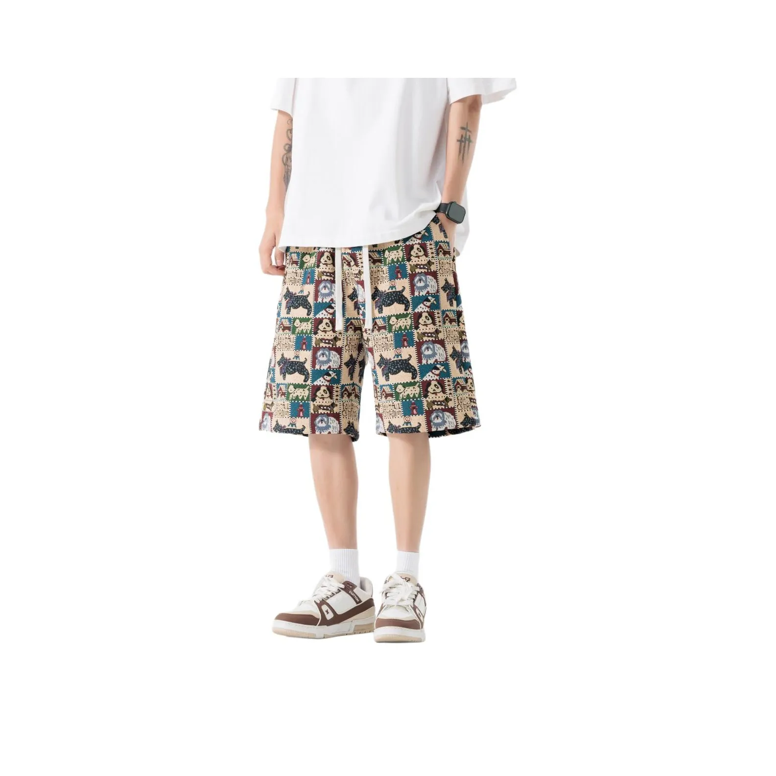CLOR Вышивка Собака Унисекс Повседневные шорты