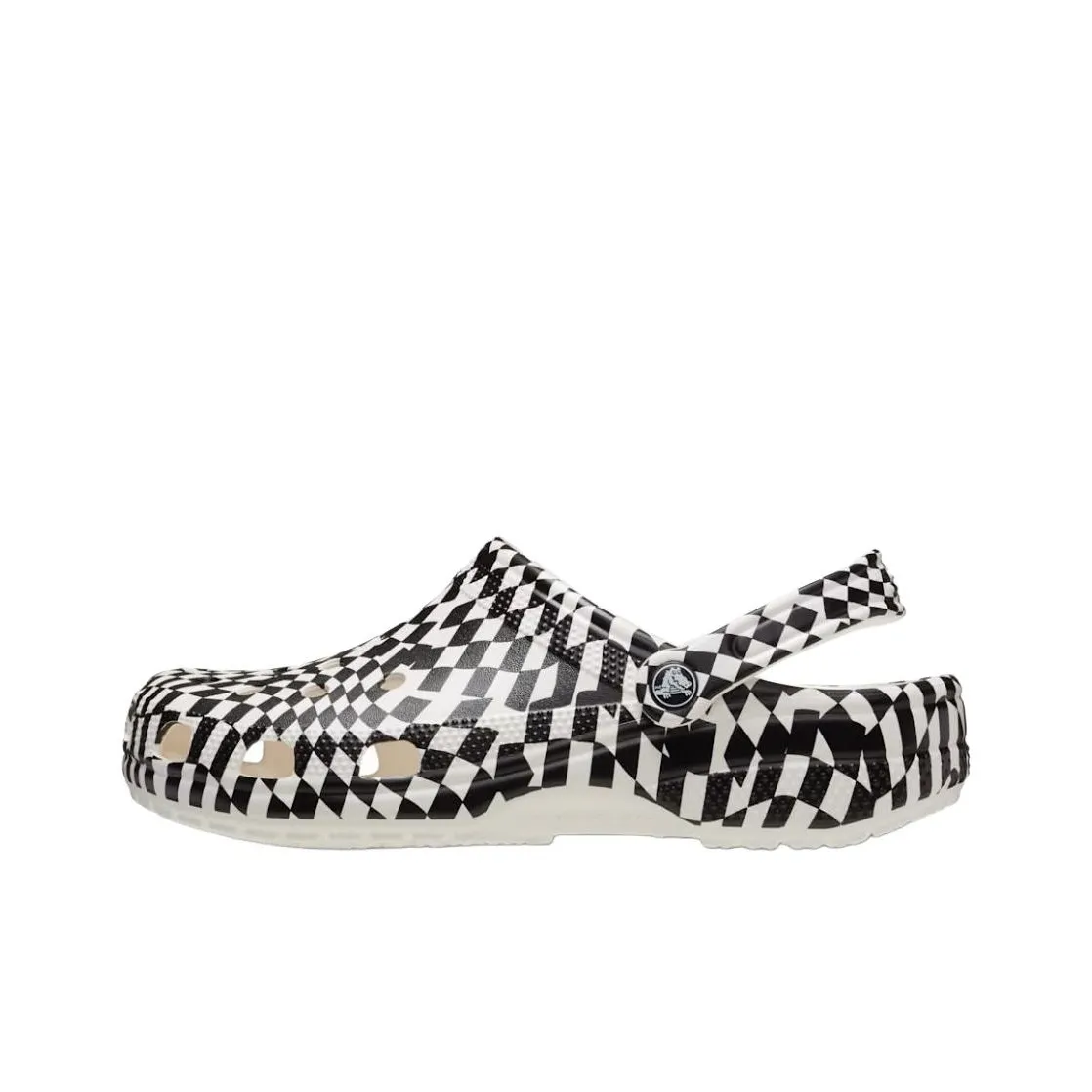 Crocs Warped Checker Clog Sabo Унисекс Черный Белый