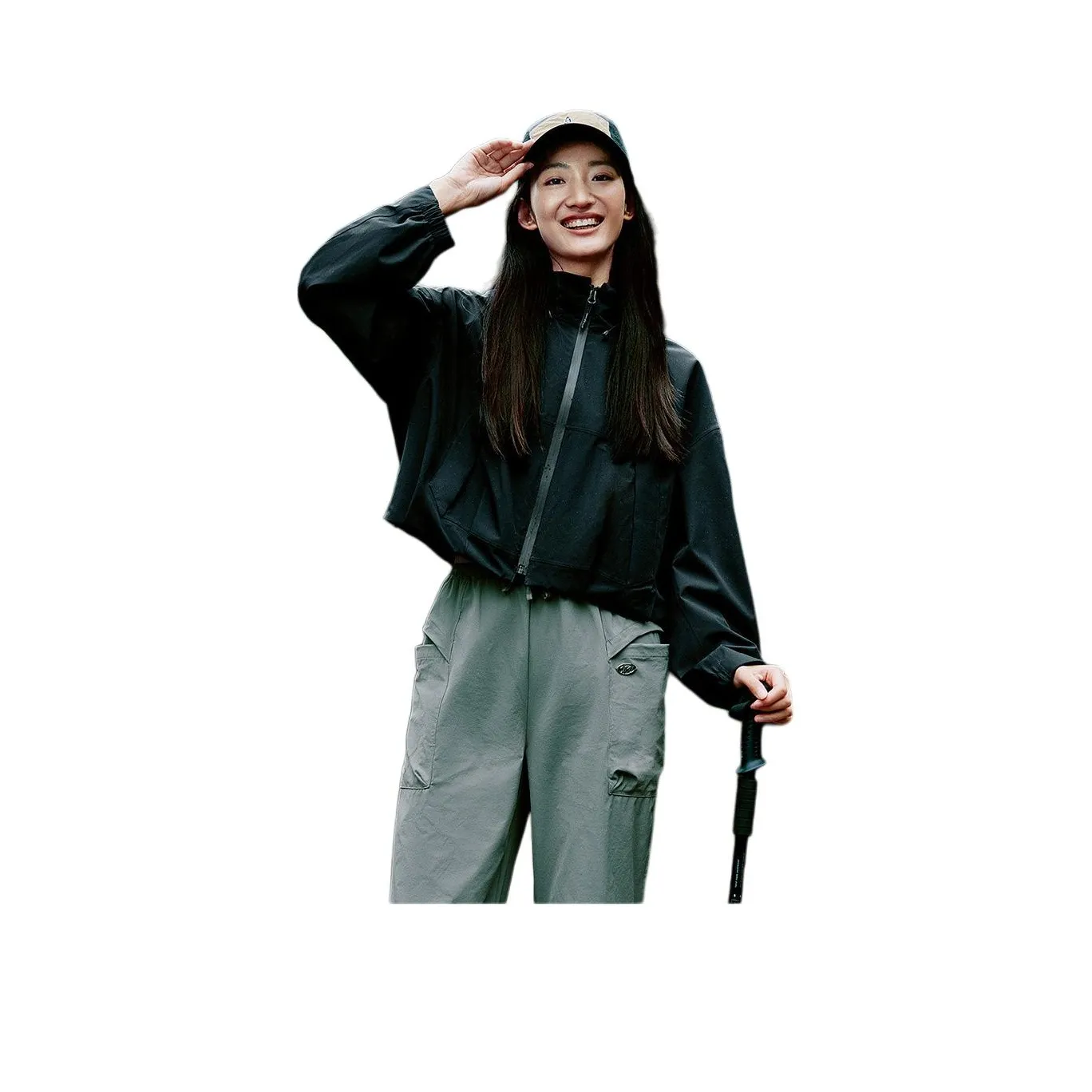 SNOW FLYING Cropped Spring Fall Windbreaker Jacket Women's