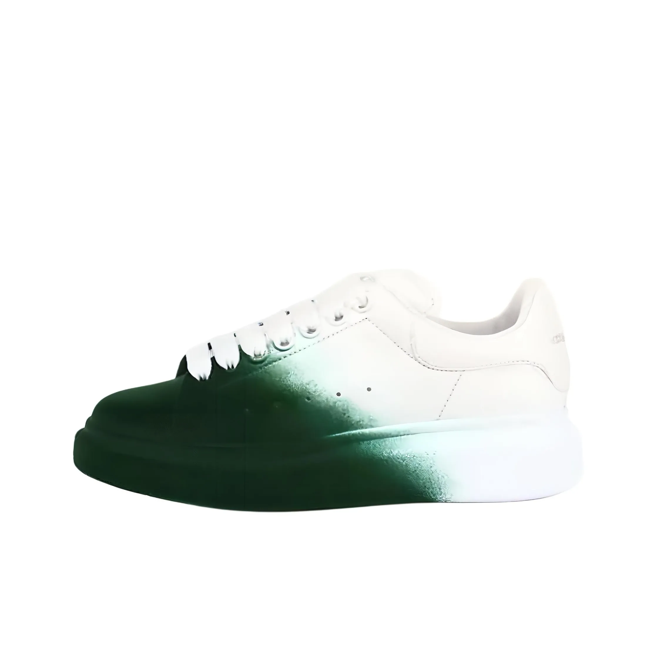 Alexander McQueen Oversized Sneaker 'White Green Velvet Spray' Women's