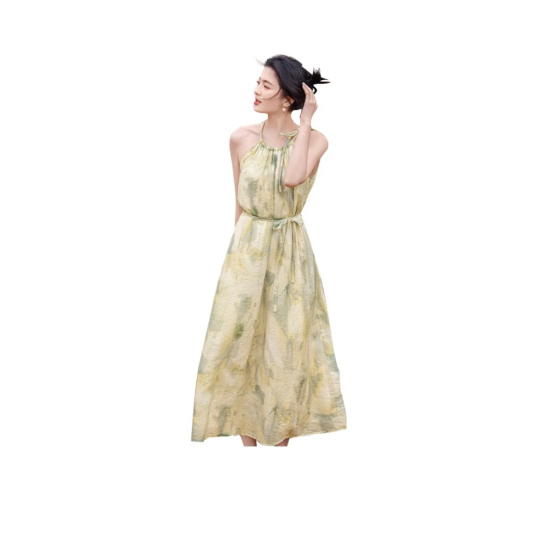 TOUCH Sleeveless Dresses Women's Yellow Green
