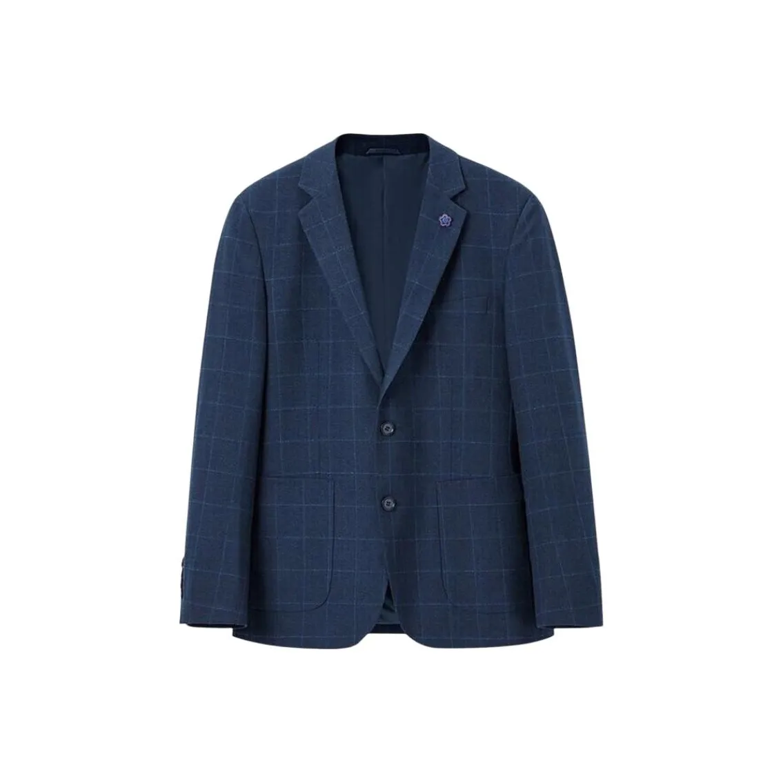 ARTSDON Темно-синий синий клетчатый мужской деловой костюм