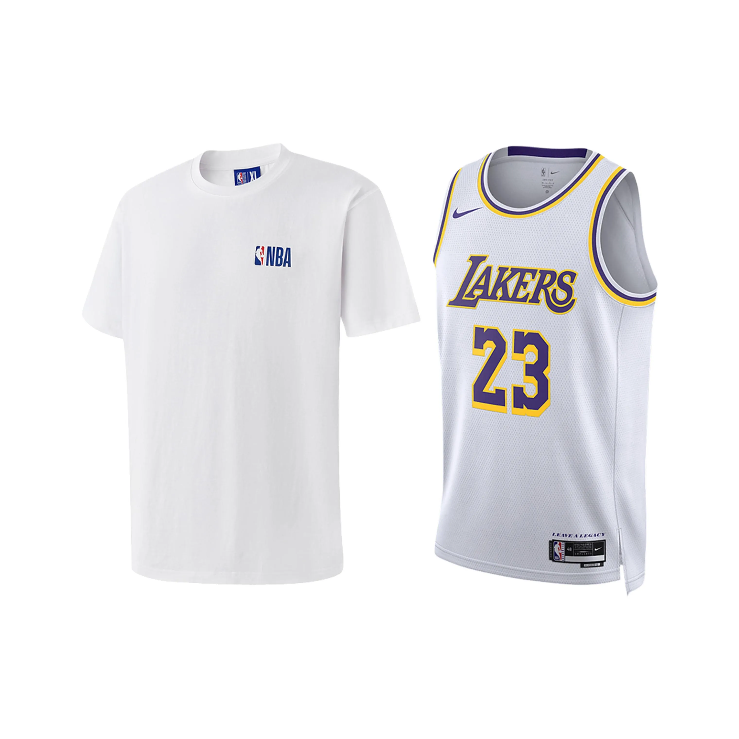 NBA x Nike Los Angeles Lakers Повседневная спортивная одежда Унисекс 2 предметный комплект