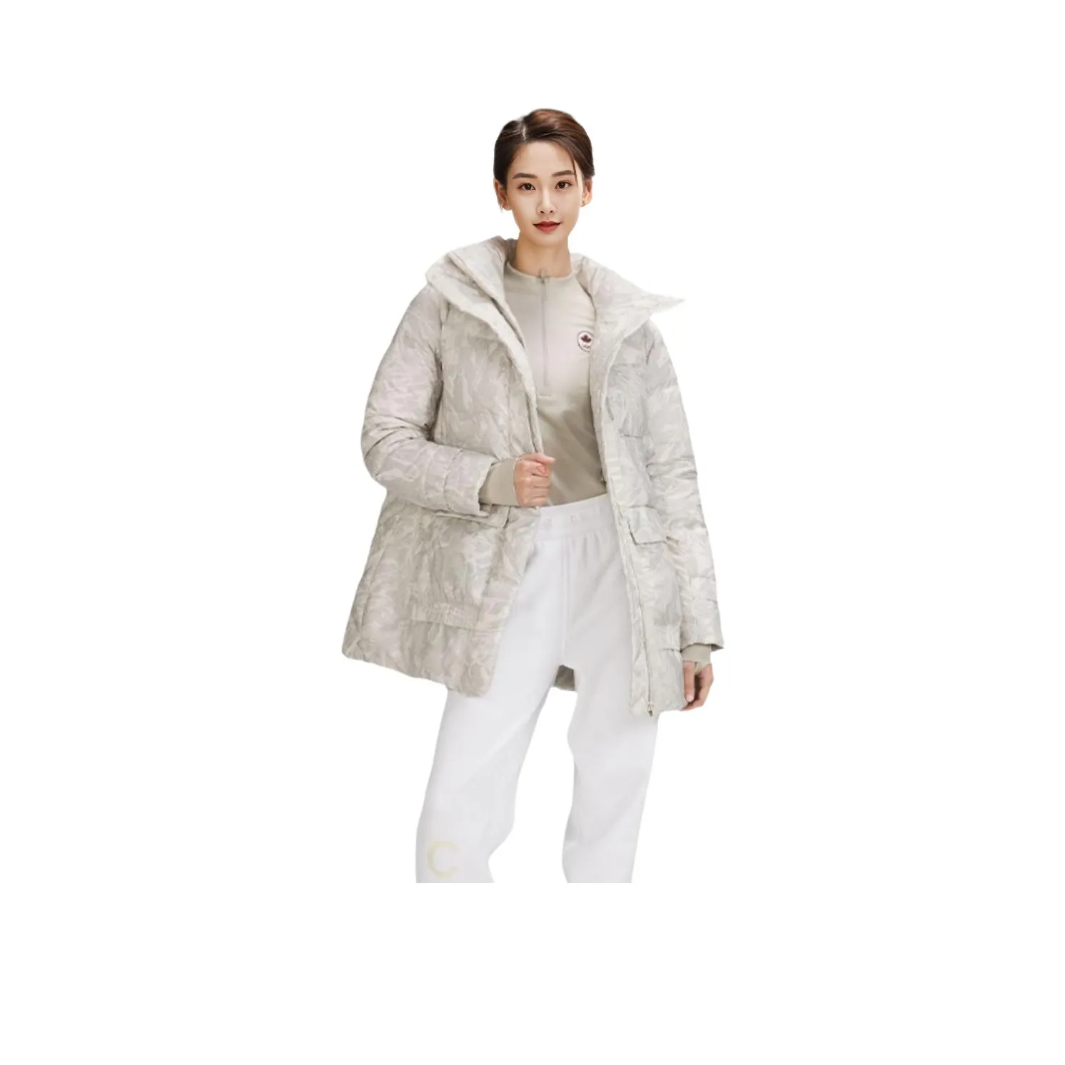 lululemon Пуховик Женские Серый Белый