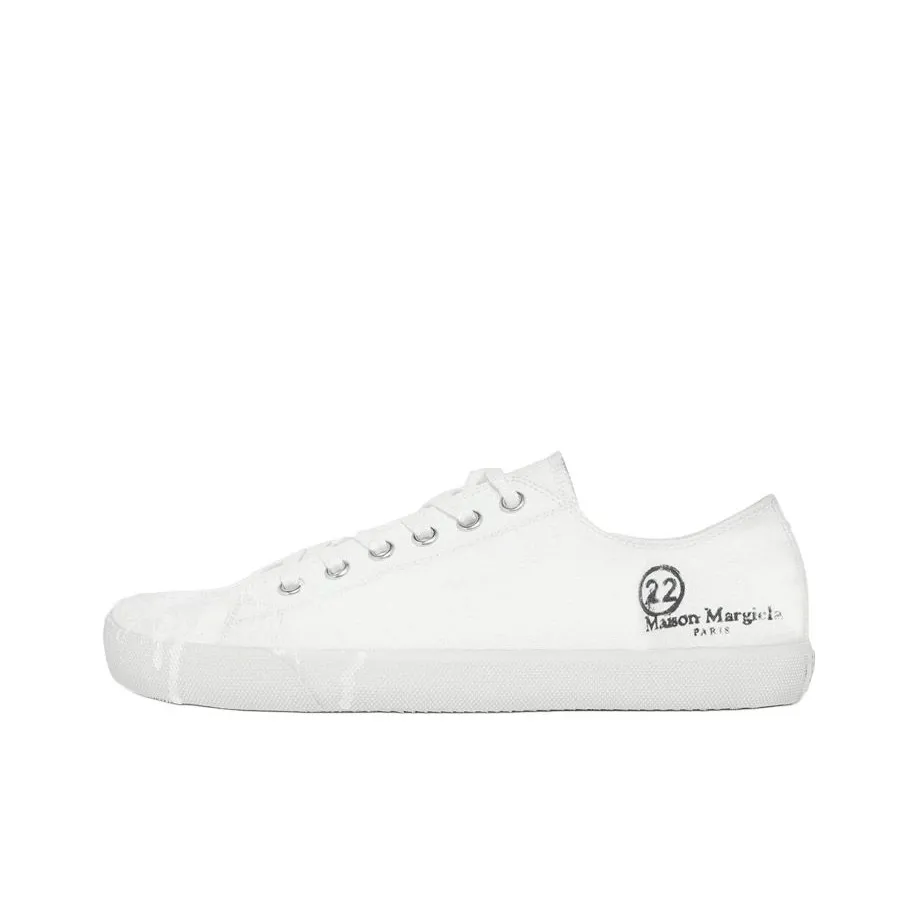 Maison Margiela Tabi Paint Drop Low Top Stylish Skateboarding Shoes Men's White
