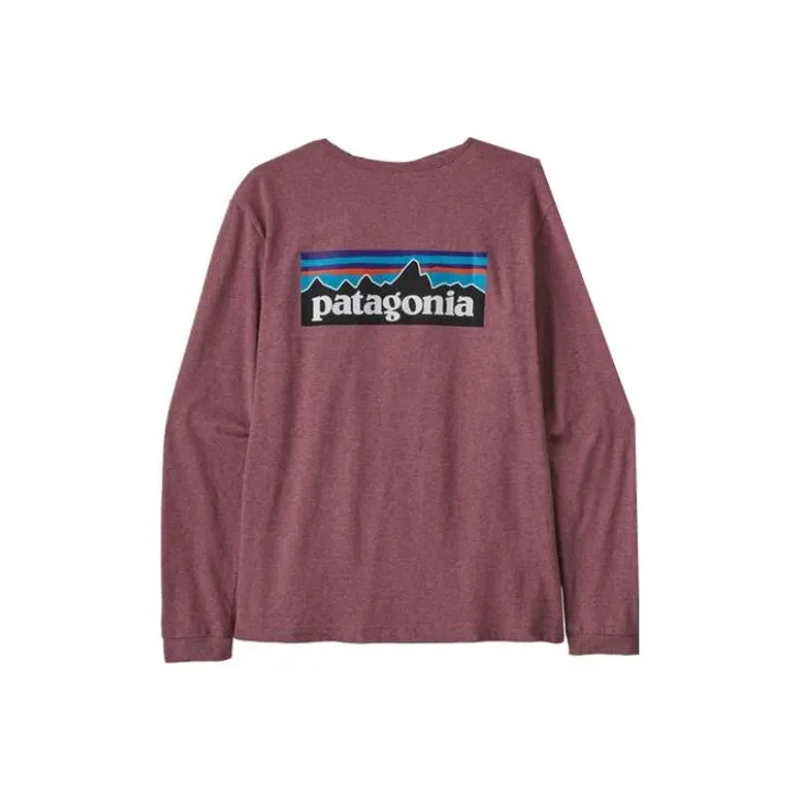 Patagonia Kids Graphic logo Long sleeve T shirt