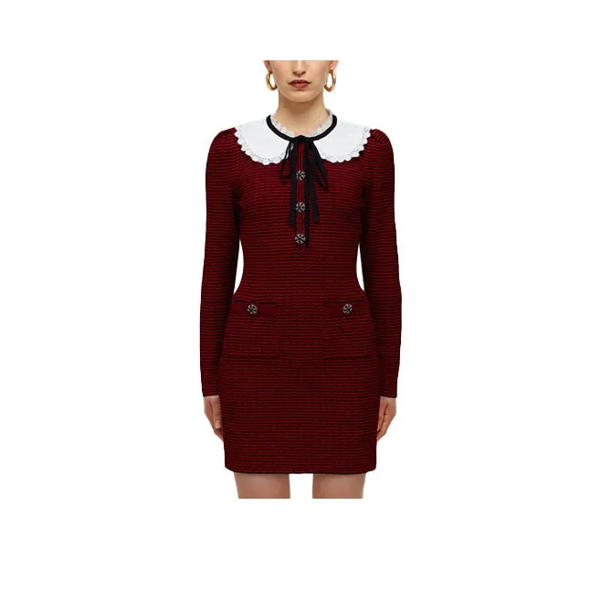Self-portrait Long-Sleeved Dresses Women's Red