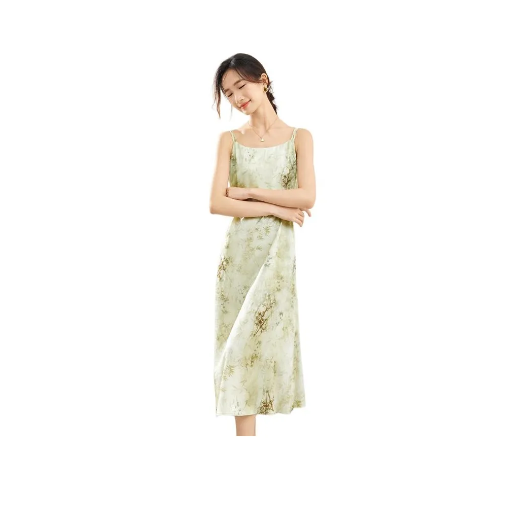 SENTUBILA Slip Dresses Women's Dark Bamboo Green