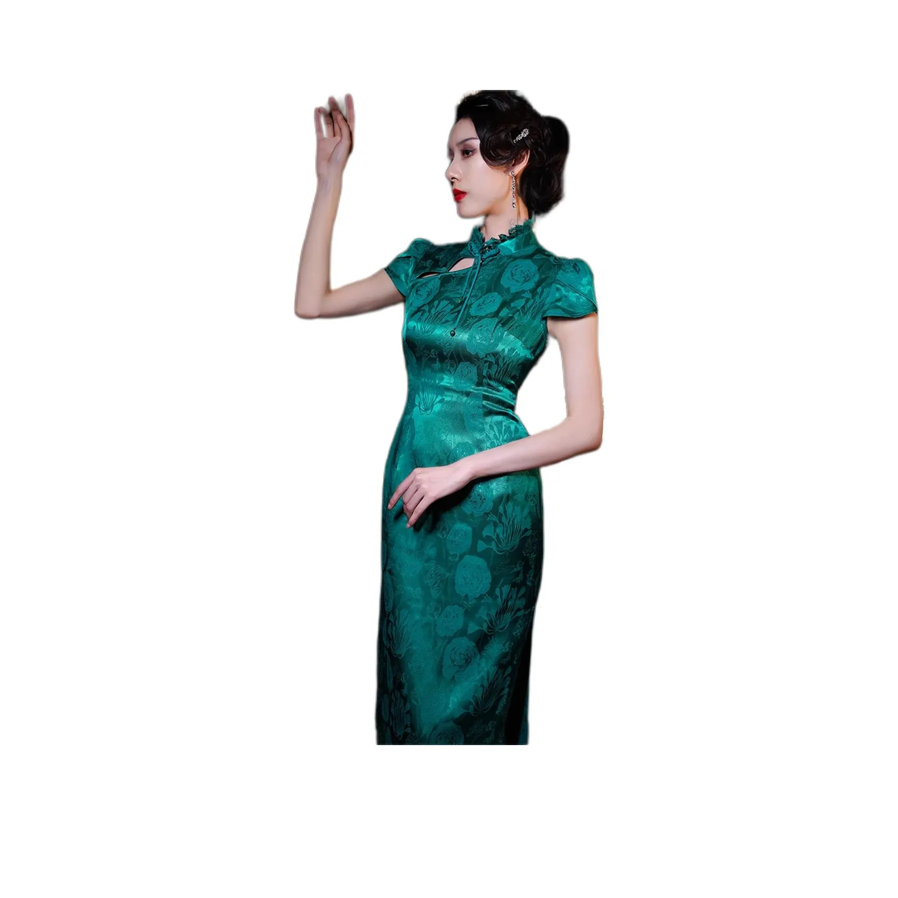 Shimiko Cheongsams Women's Pearl And Brocade Qi Luo