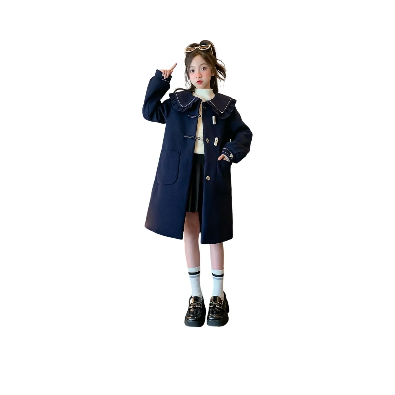 Aisina Пальто Темно-синий Подростки