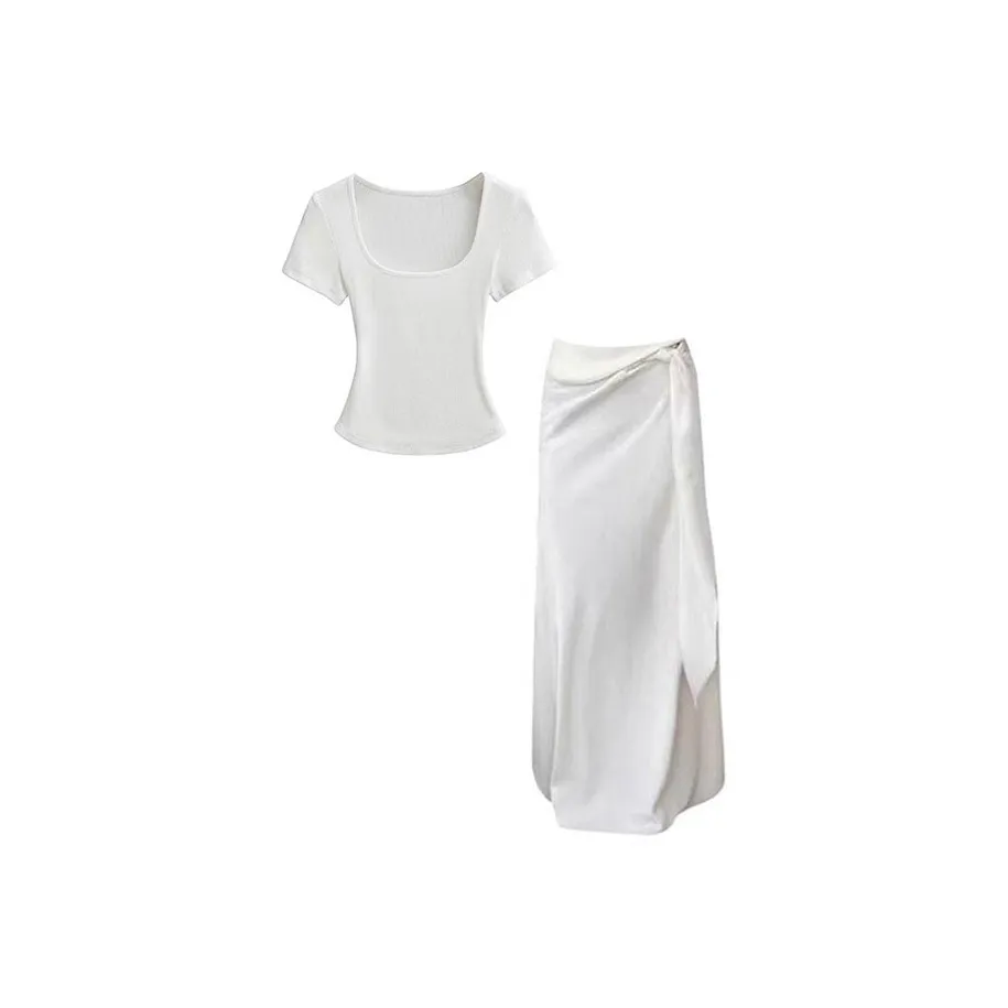 MARIE·COCO Белый топ + юбка Женские комплекты с юбкой