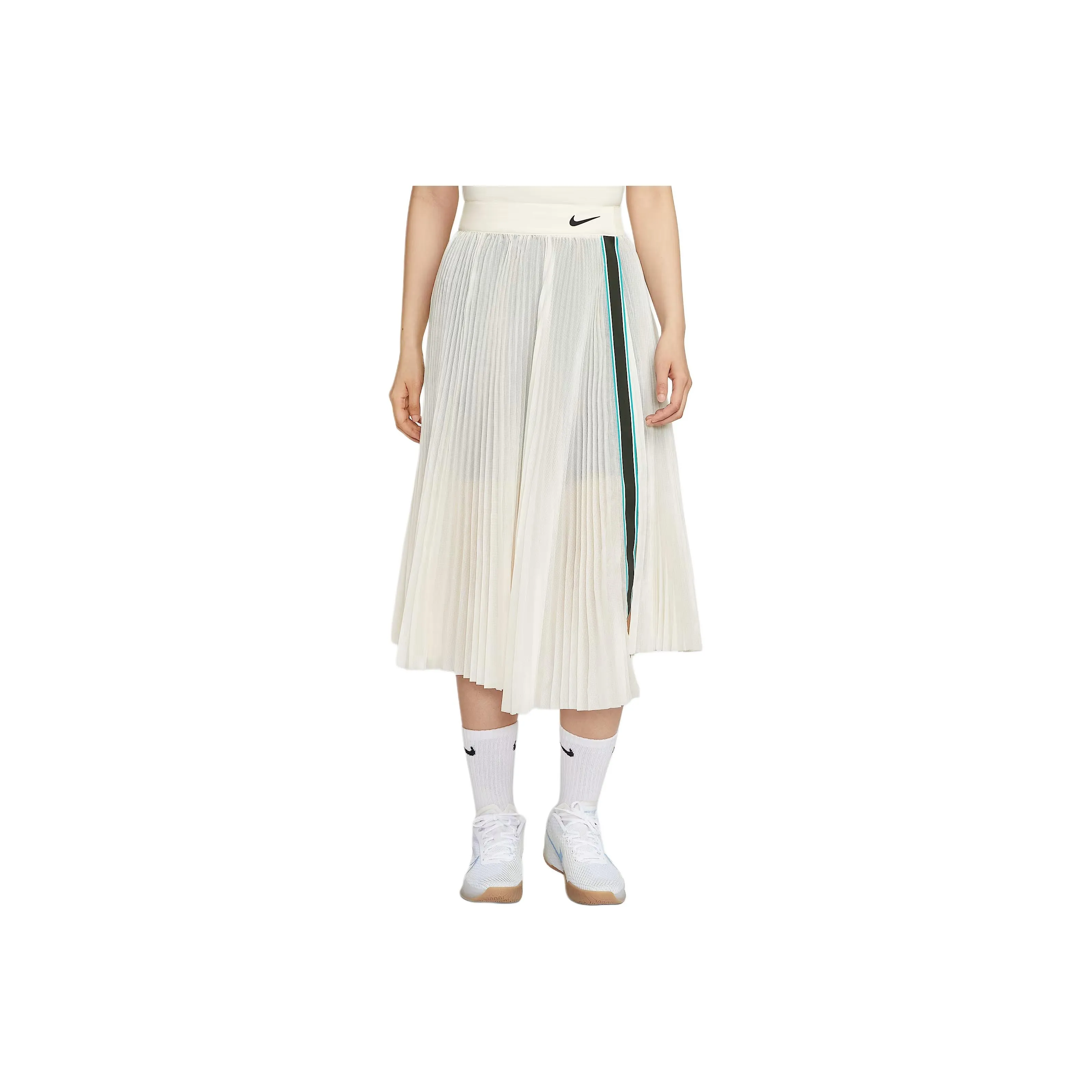 Nike Court Slam SS25 Повседневный Длинный Юбка Женские Светлый слон Черный