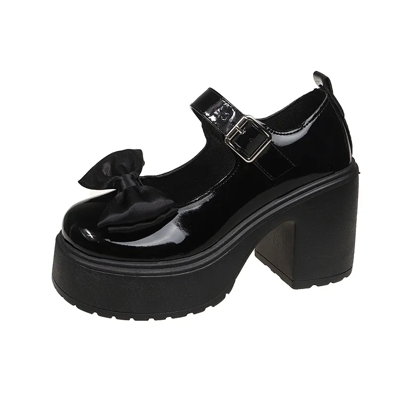 Meiretu Грубый каблук Туфли Мэри Джейн Женские