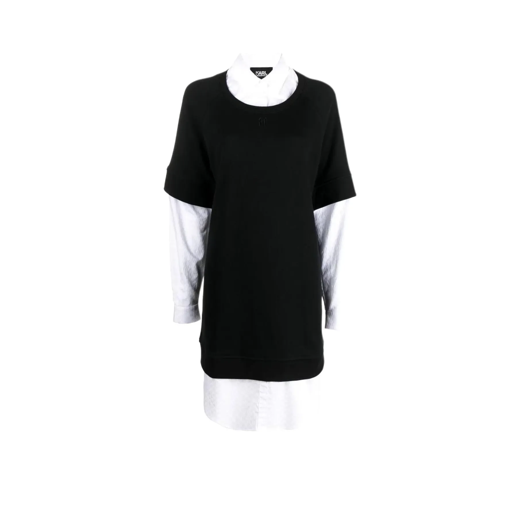 KARL LAGERFELD Длинное платье с длинными рукавами женское черное и белое