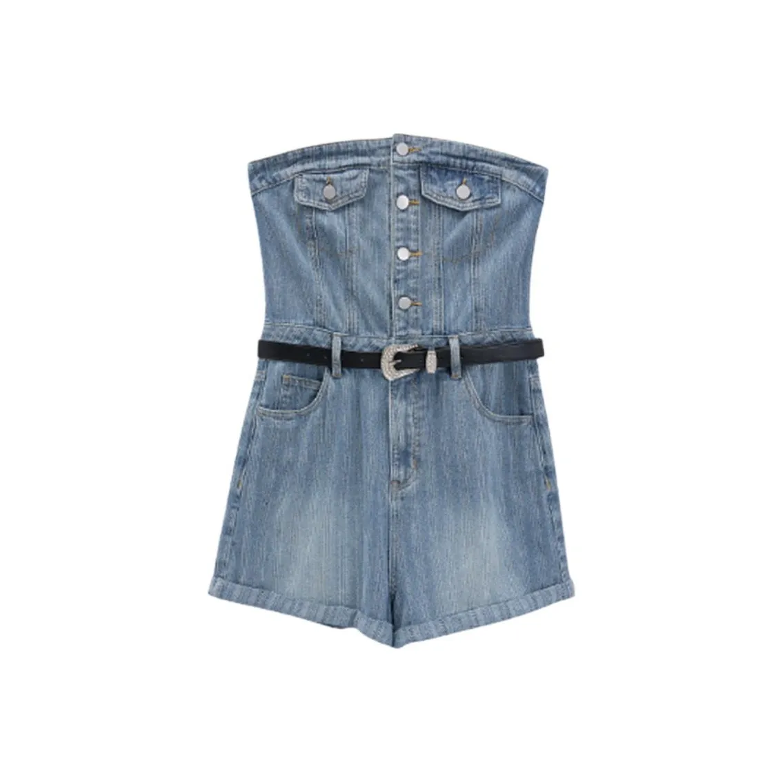 Devanro Джинсовый синий Женские топы без бретелек