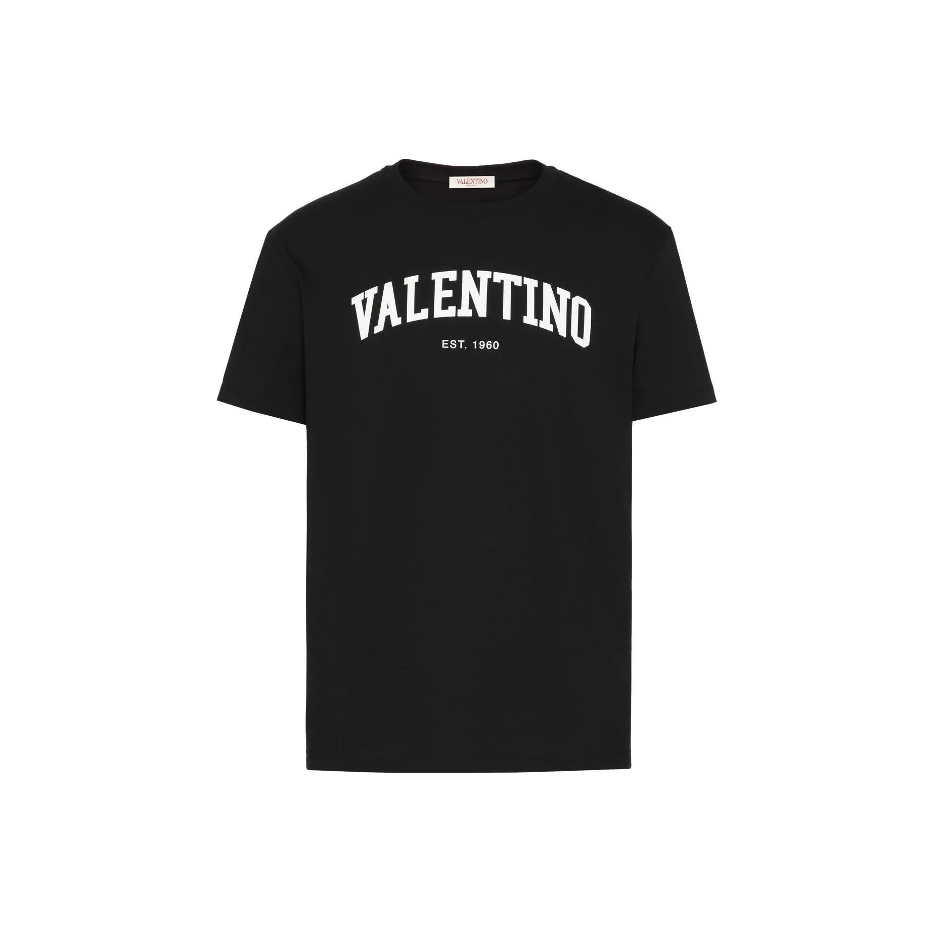 Valentino Logo Letter Принт Круглый вырез Пуловер Короткий рукав Т-рубашка Мужская Черная