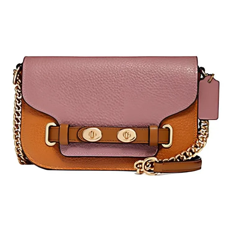 COACH Blake Leather Shoulder Bag, Crossbody Bag Trumpets Women's Orange Pink Multicolor