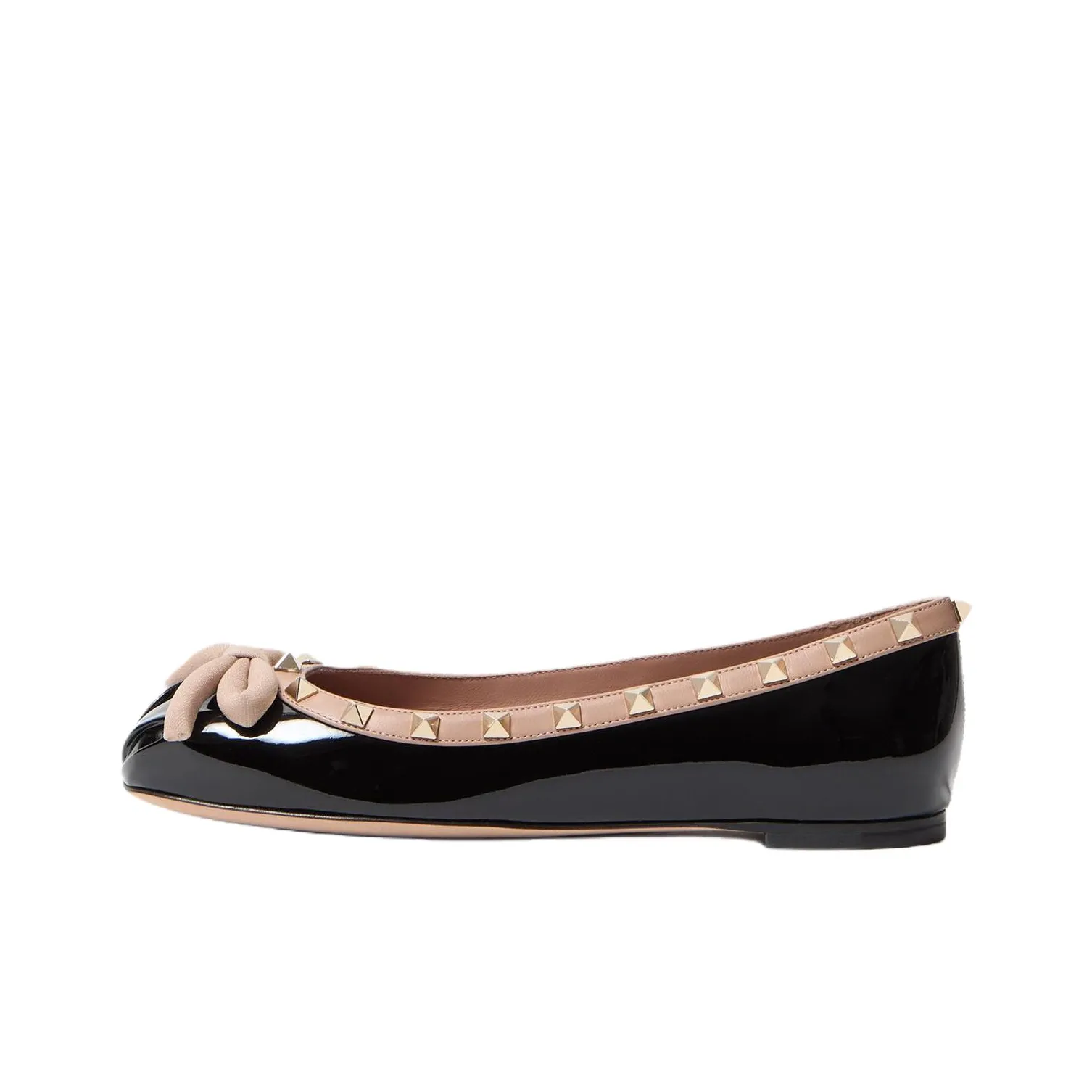 Valentino Garavani Rockstud Patent-leather Ballerina Shoes