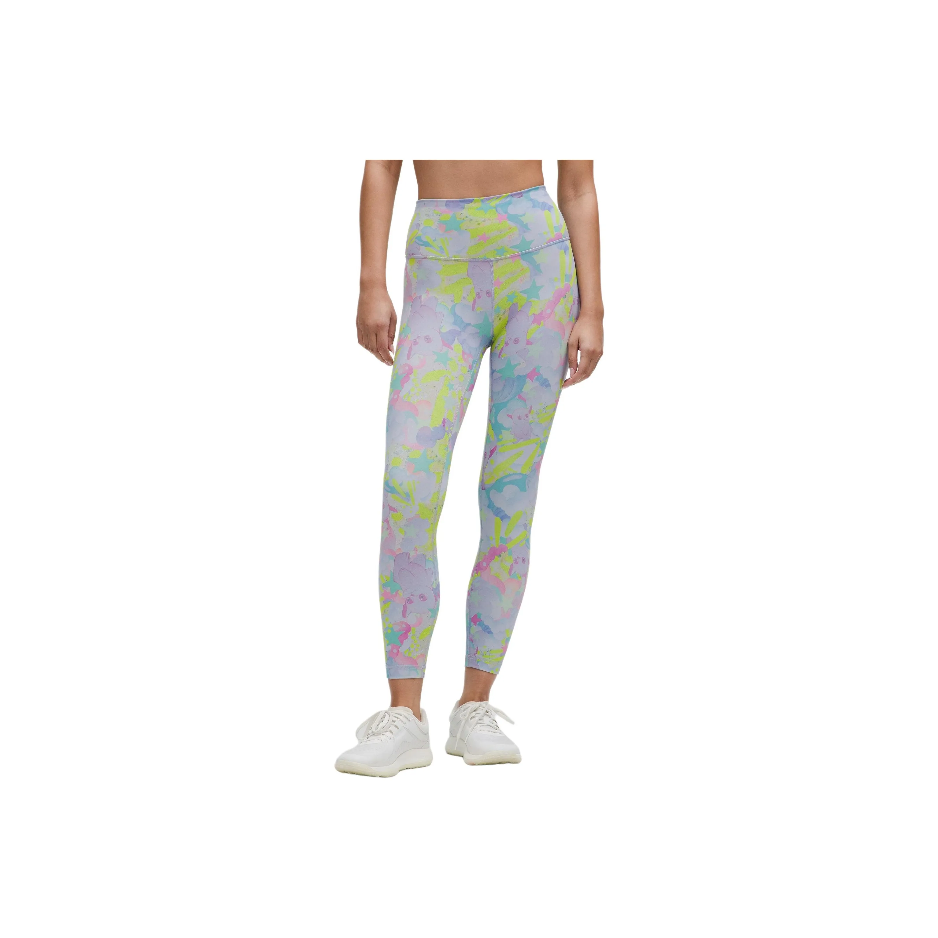 Lululemon x So Youn Lee Wunder Train Yoga Pants 25' Women's Pink Mirage Mixed Color Large Print
