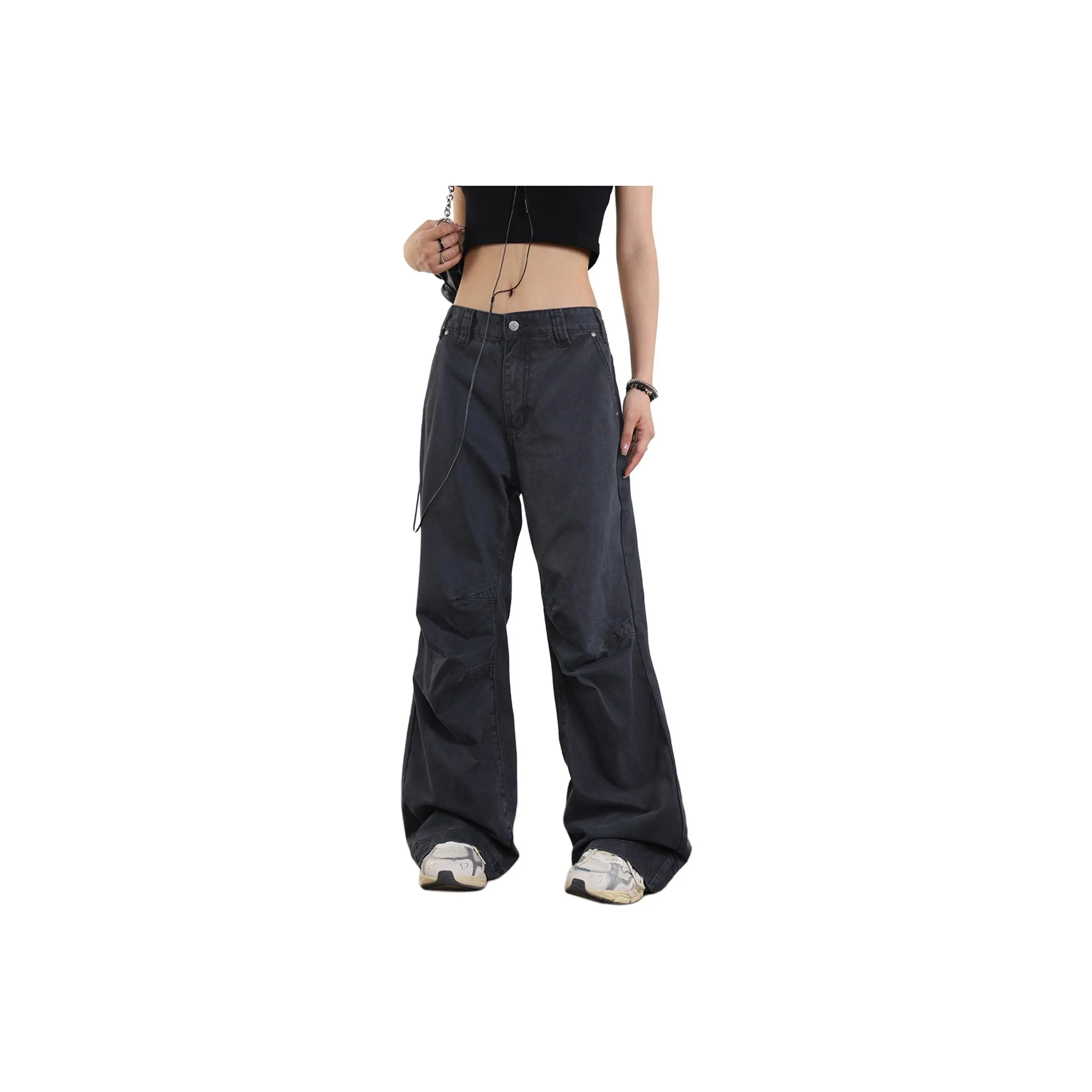 NEVER RULE Дымчато-серый Унисекс Джинсы