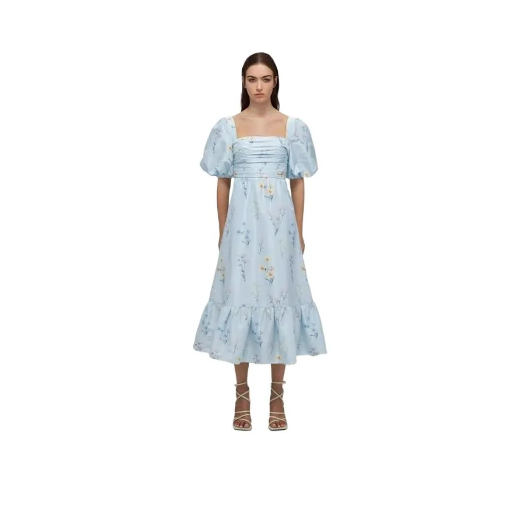 Self portrait SS22 Short Sleeved Dress Women's Blue