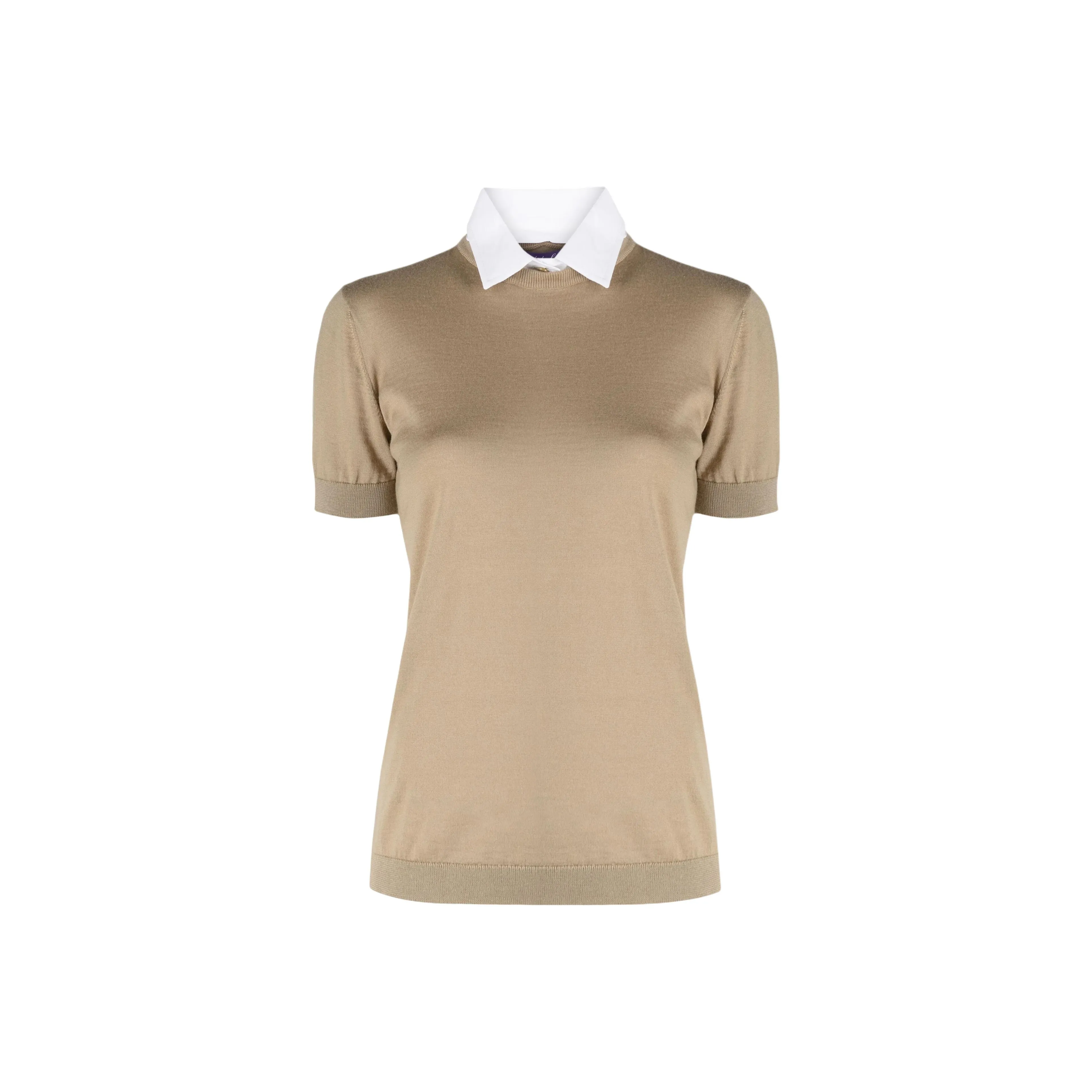 Ralph Lauren Collection Pointed collar Layered Fine knit Jumper