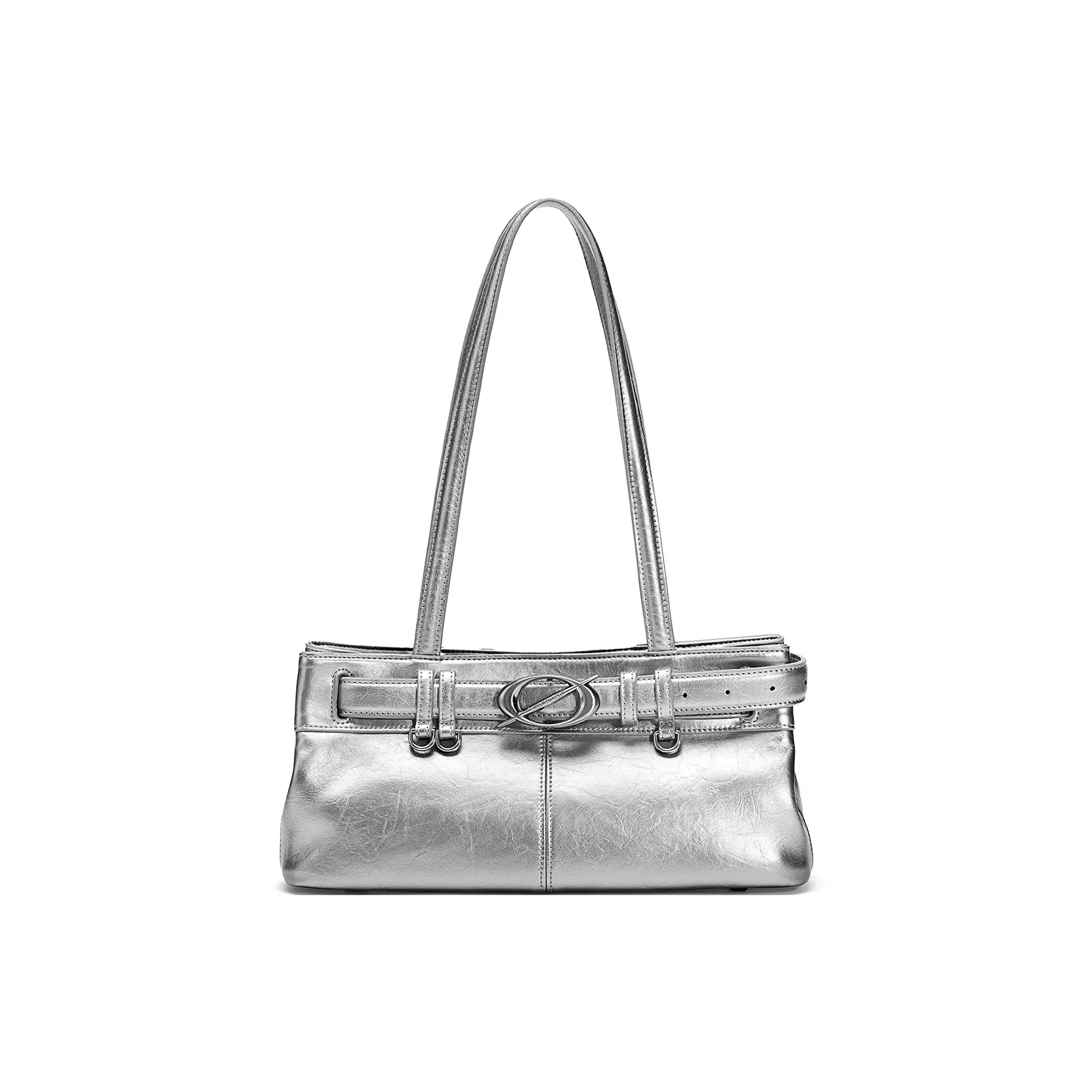 JELLYTOYBOY Искусственная кожа Реконструированный ремень Сумка Подмышечная Сумка на плечо Стандартная Women's Silver Деним