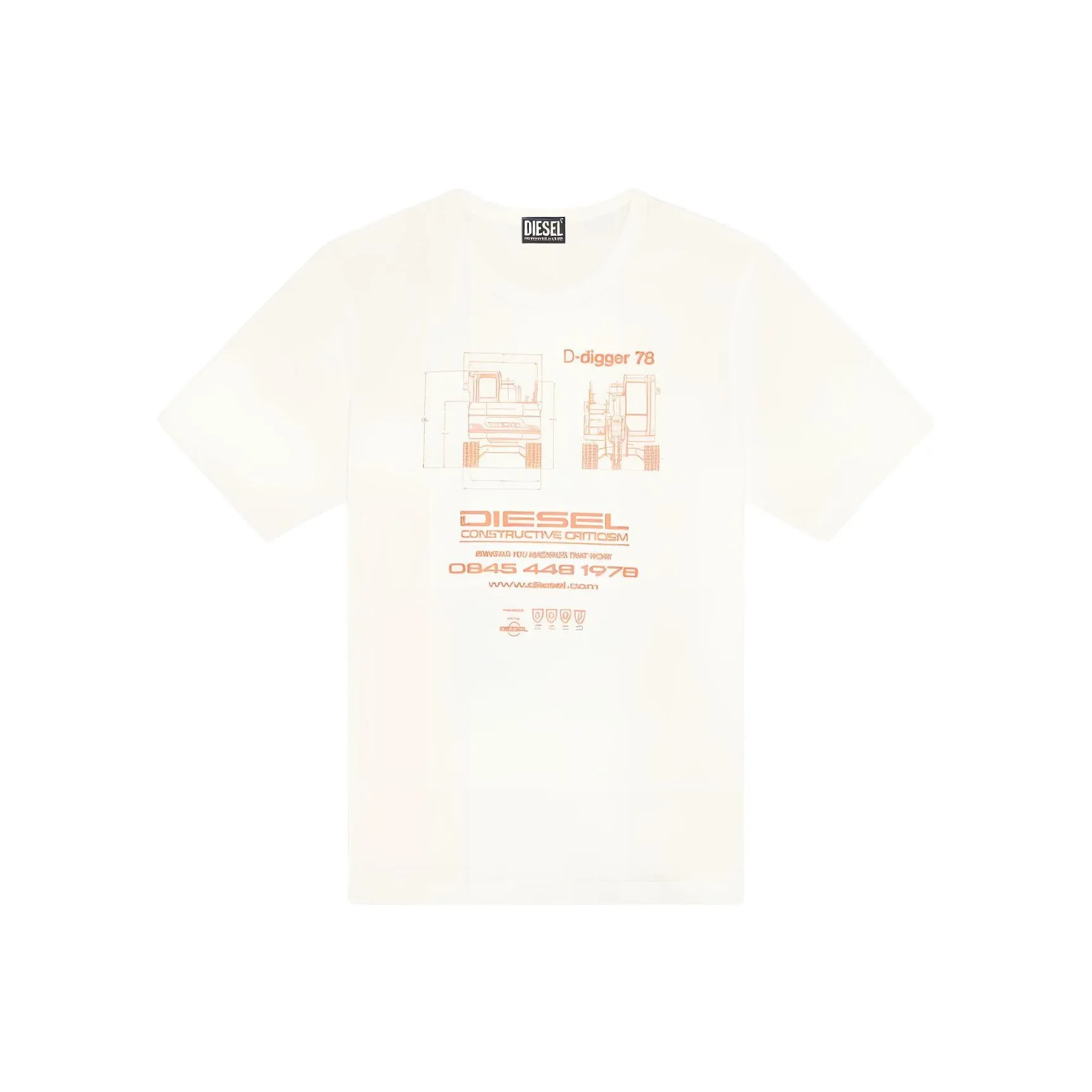 DIESEL Белая Мужская T-Рубашка