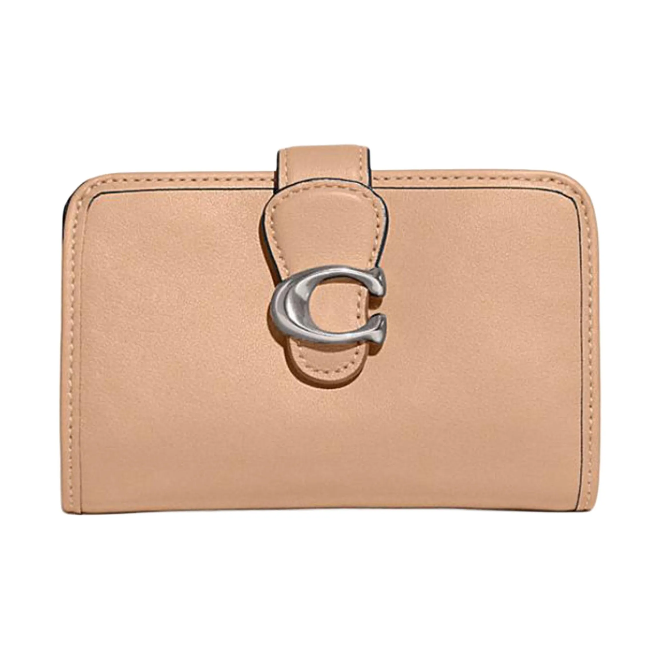 COACH Гладкая кожа Держатель для карт кошелек Средний Женский CAMEL