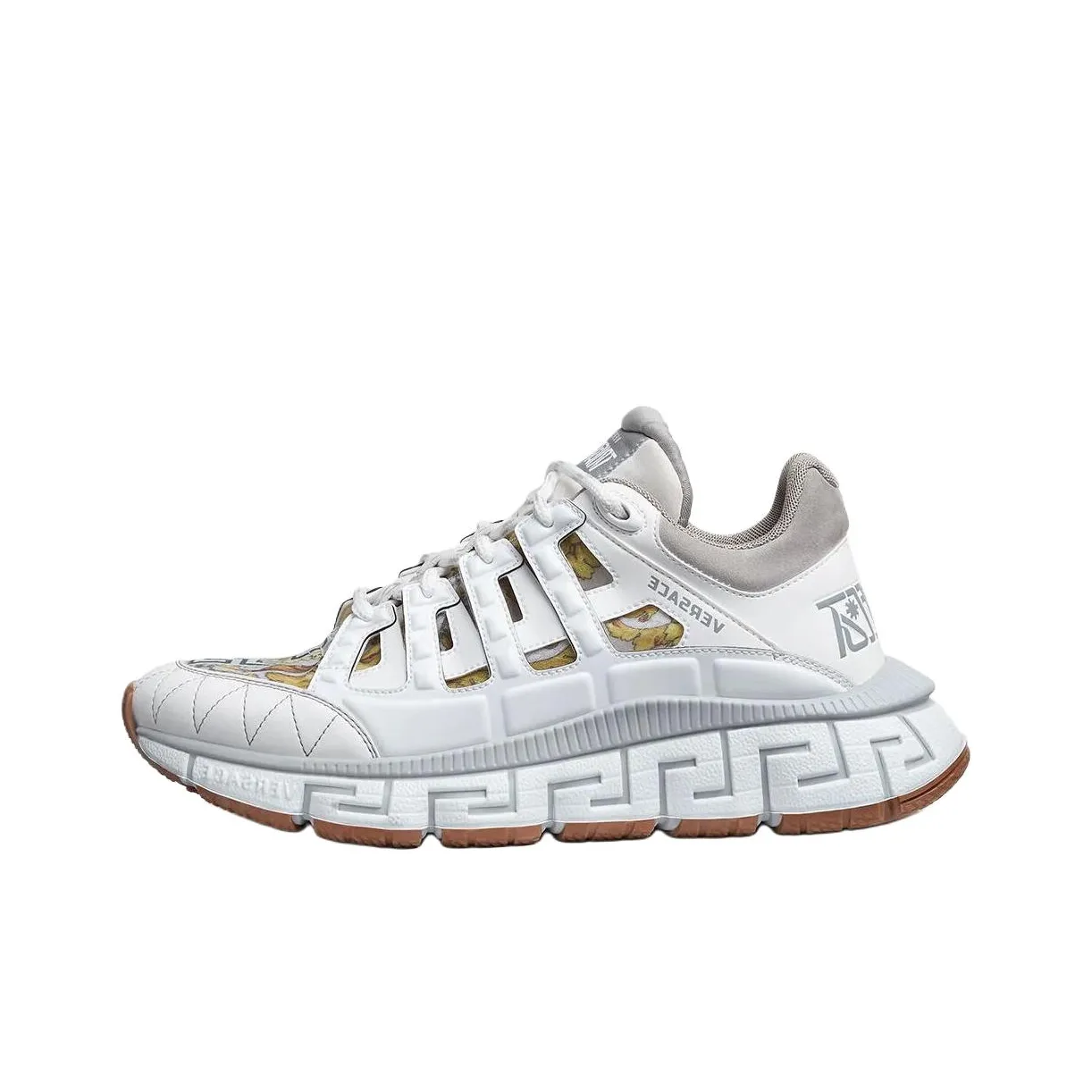 VERSACE Trigreca White Grey Barocco Print Women's