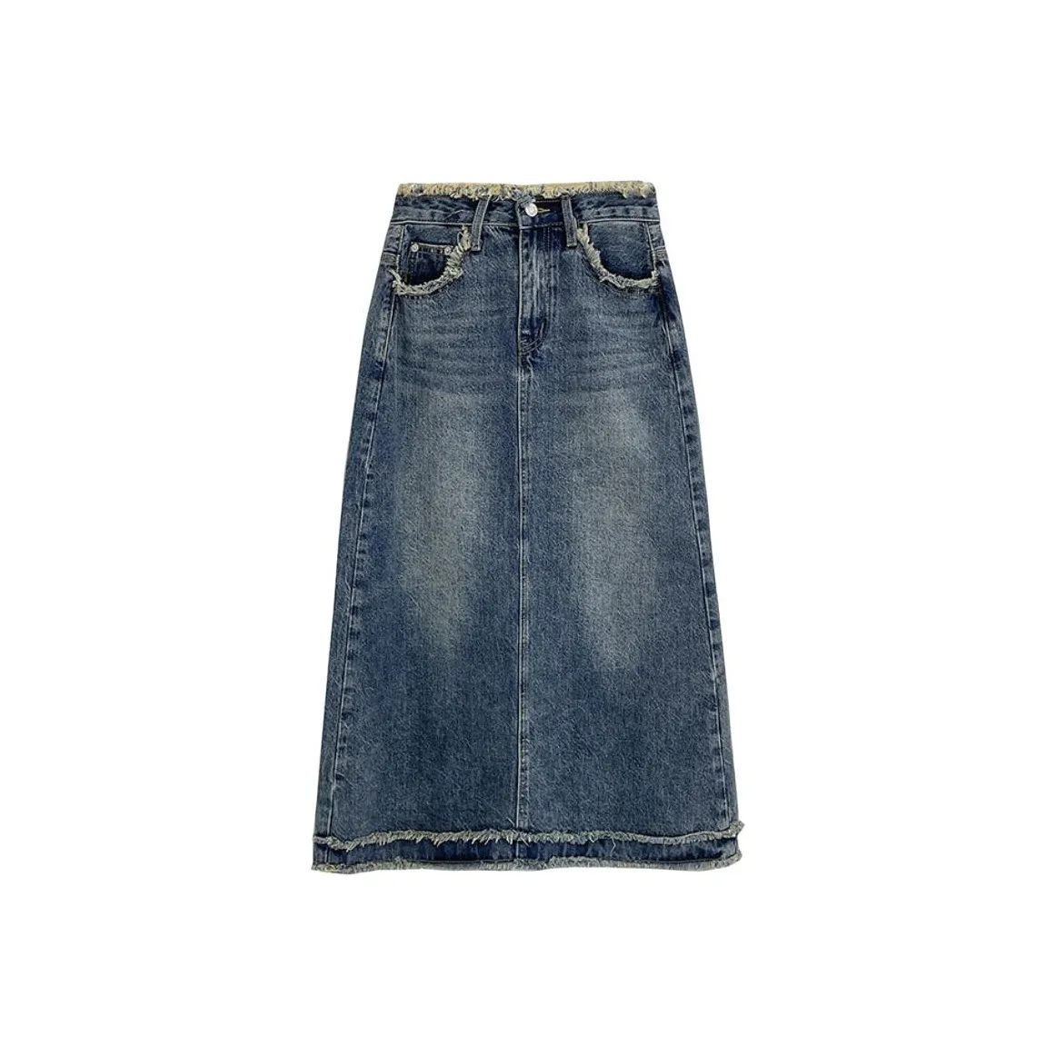 Cotton Gene Деним Длинная Юбка Женская