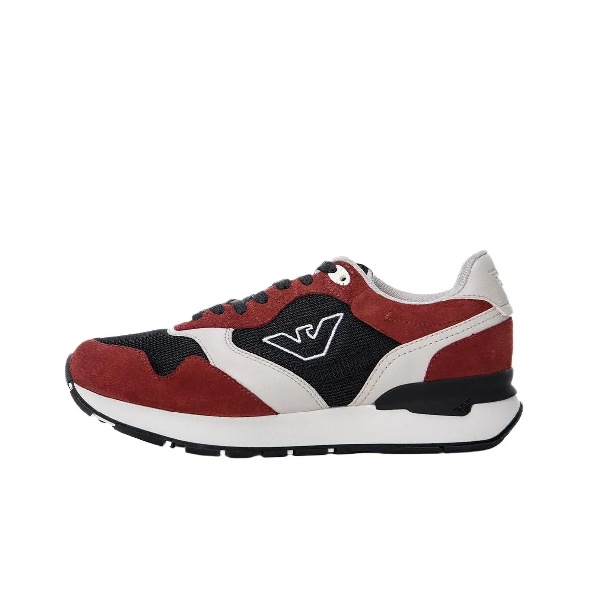 EMPORIO ARMANI Низкий топ повседневный мужской бордовый