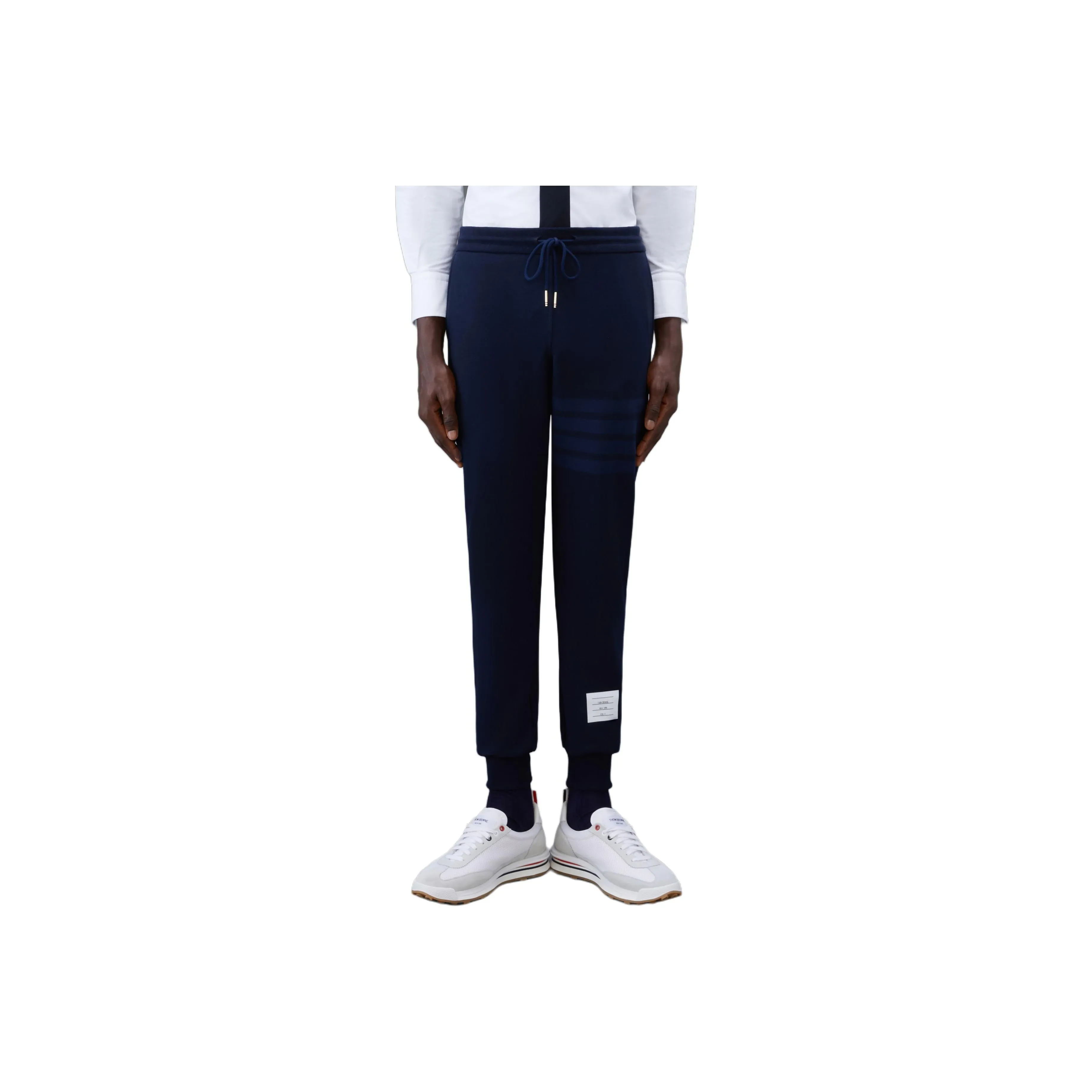 THOM BROWNE Knitted Sweatpants Men Navy